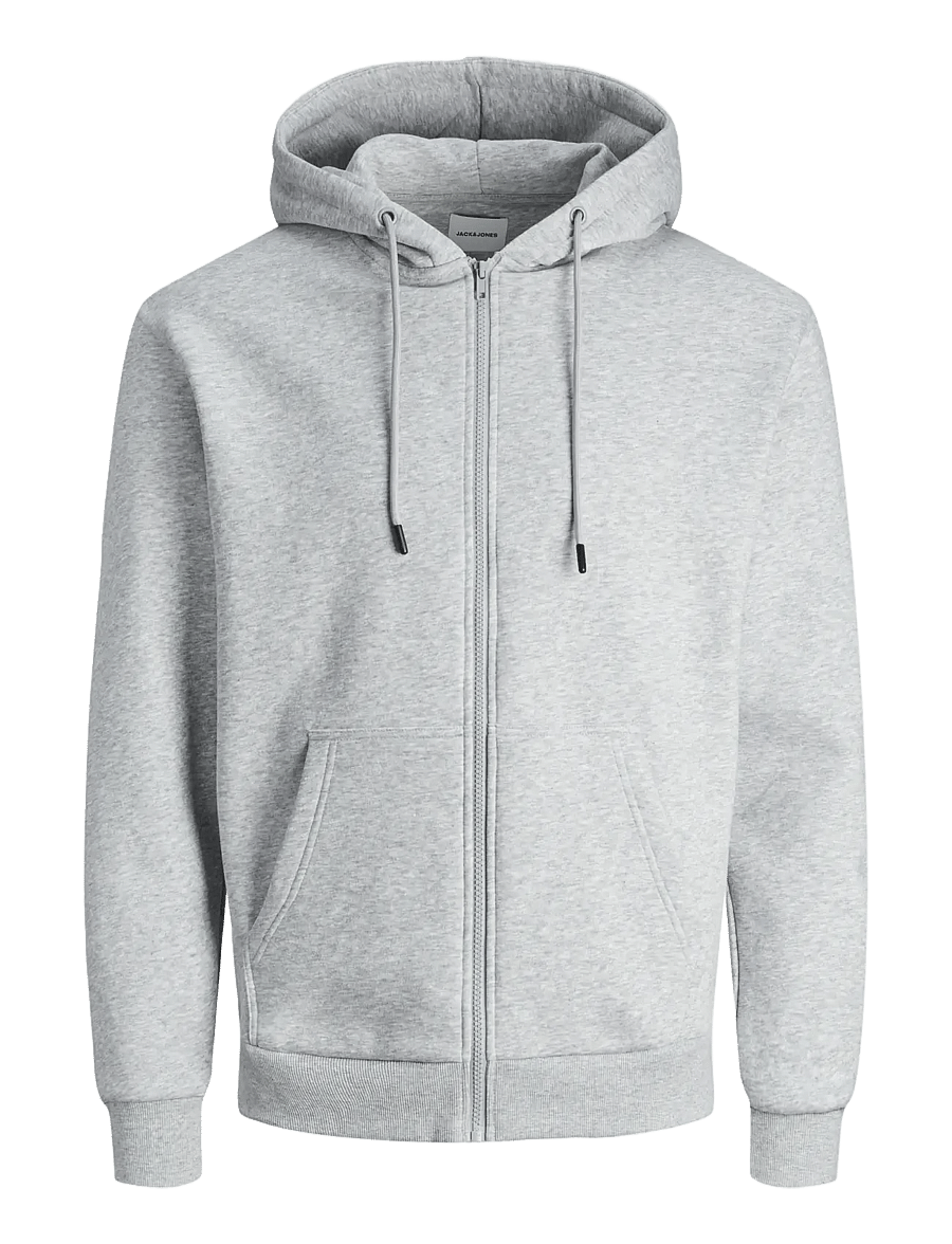 Jack & Jones - JJEBRADLEY SWEAT ZIP HOOD NOOS - kapuzenpullover - light grey melange - 1
