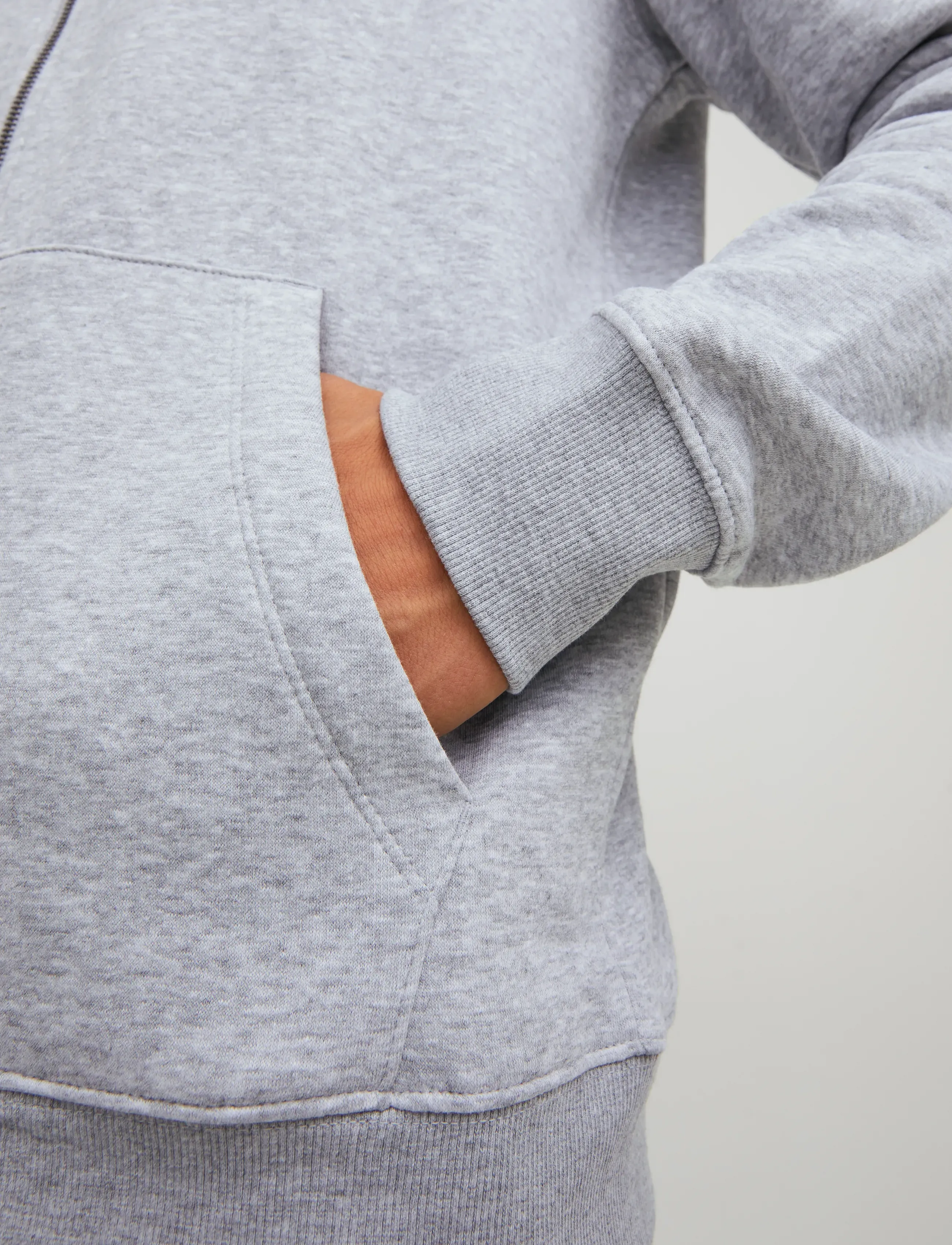 Jack & Jones - JJEBRADLEY SWEAT ZIP HOOD NOOS - kapuzenpullover - light grey melange - 5