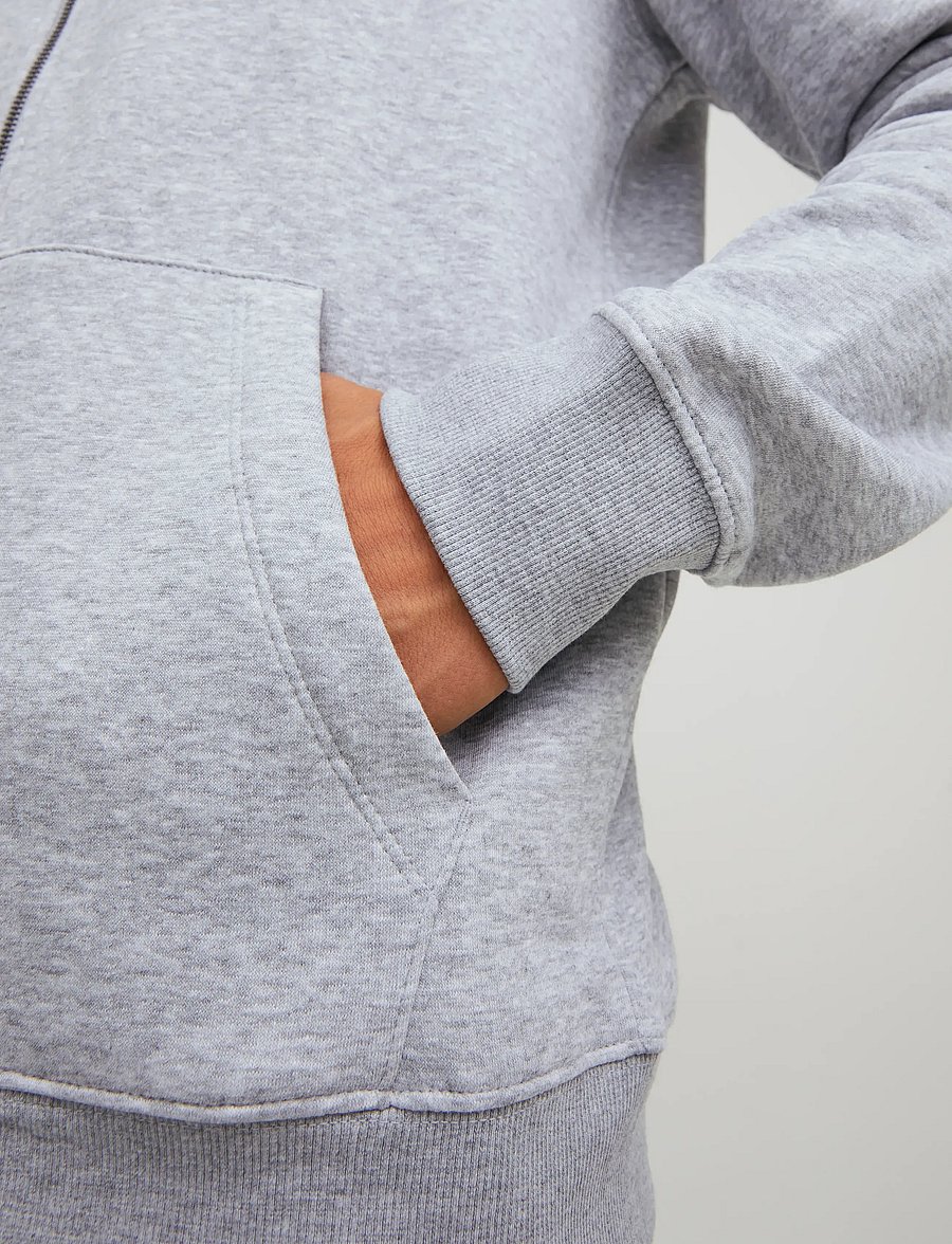 Jack & Jones - JJEBRADLEY SWEAT ZIP HOOD NOOS - kapuzenpullover - light grey melange - 5