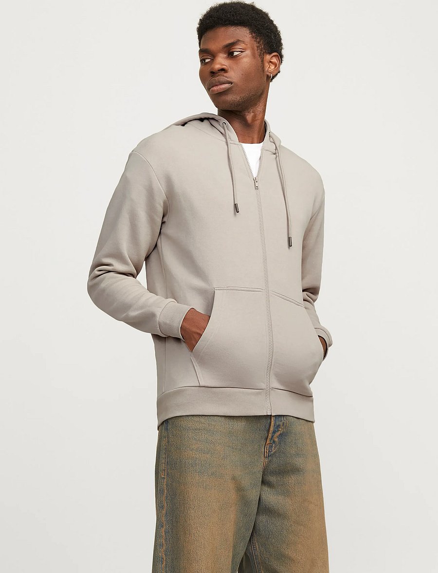 Jack & Jones - JJEBRADLEY SWEAT ZIP HOOD NOOS - hættetrøjer - moonbeam - 0