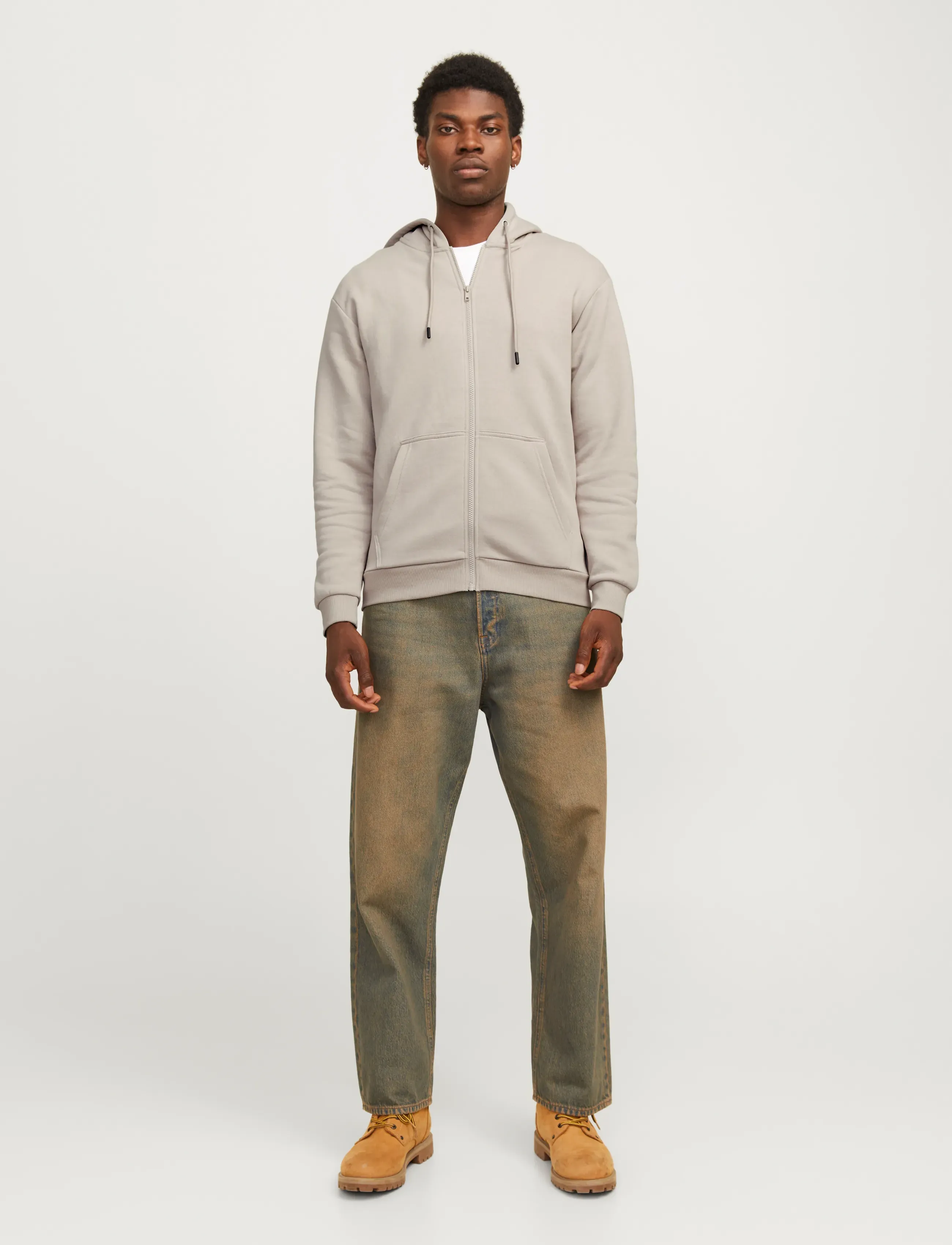 Jack & Jones - JJEBRADLEY SWEAT ZIP HOOD NOOS - dressipluusid - moonbeam - 4