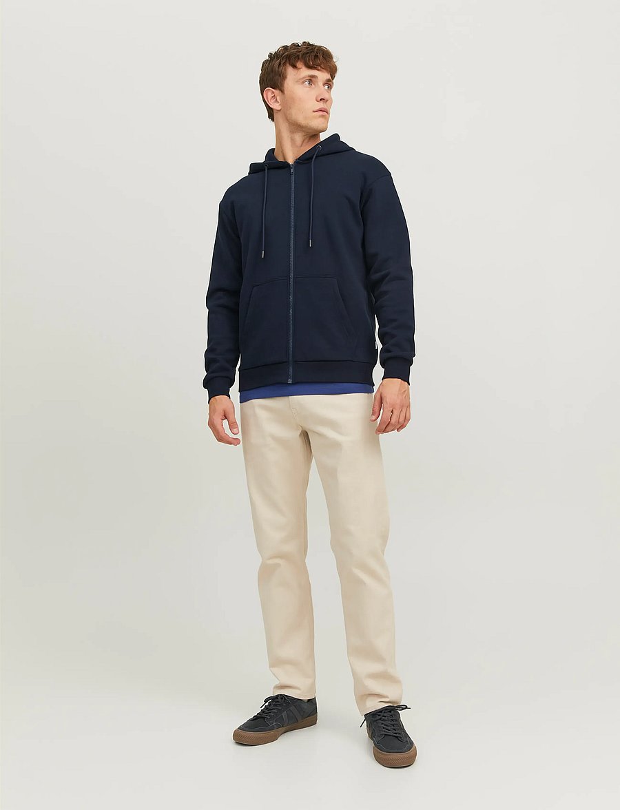 Jack & Jones - JJEBRADLEY SWEAT ZIP HOOD NOOS - hættetrøjer - navy blazer - 4