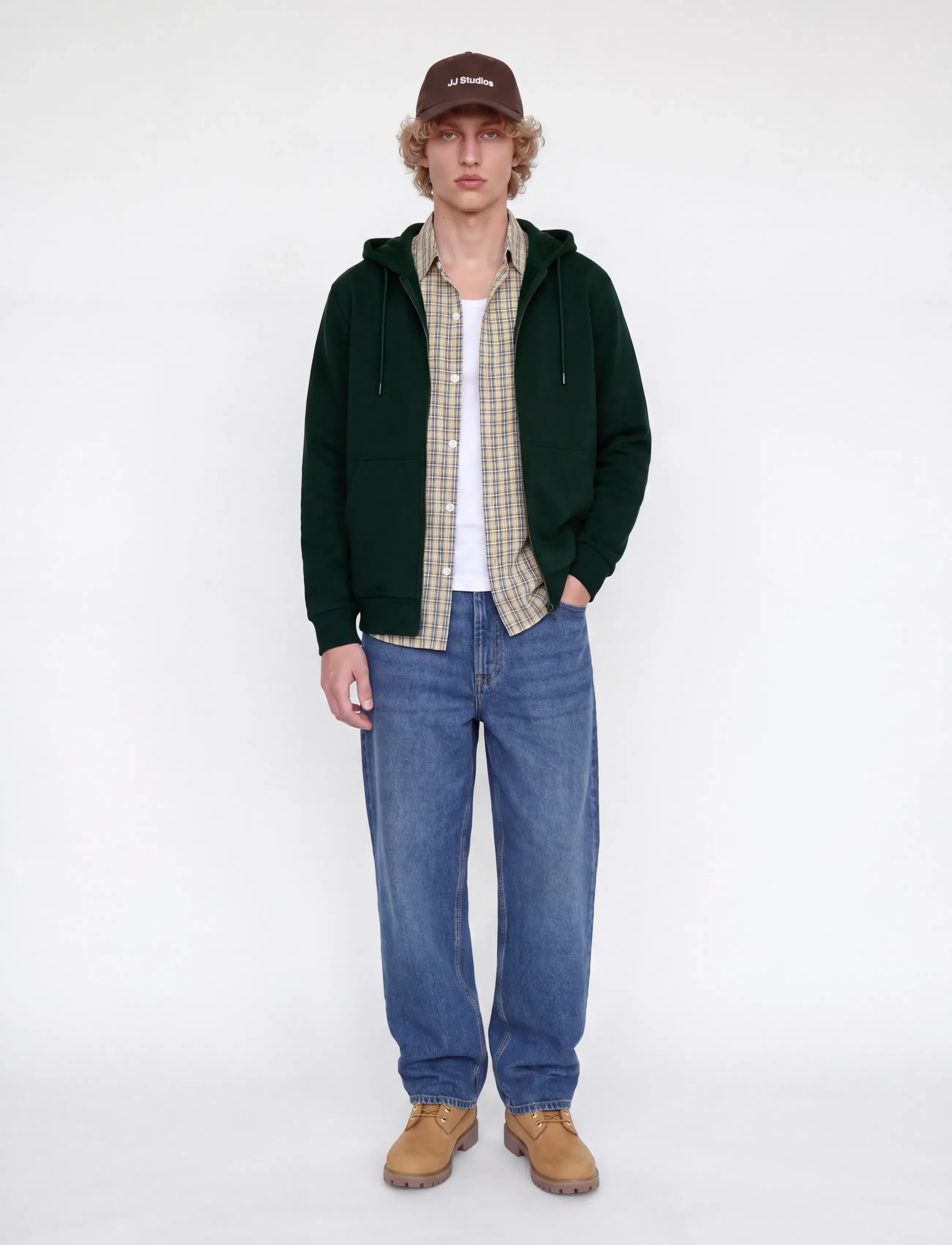 Jack & Jones - JJEBRADLEY SWEAT ZIP HOOD NOOS - kapuutsiga pusad - scarab - 3