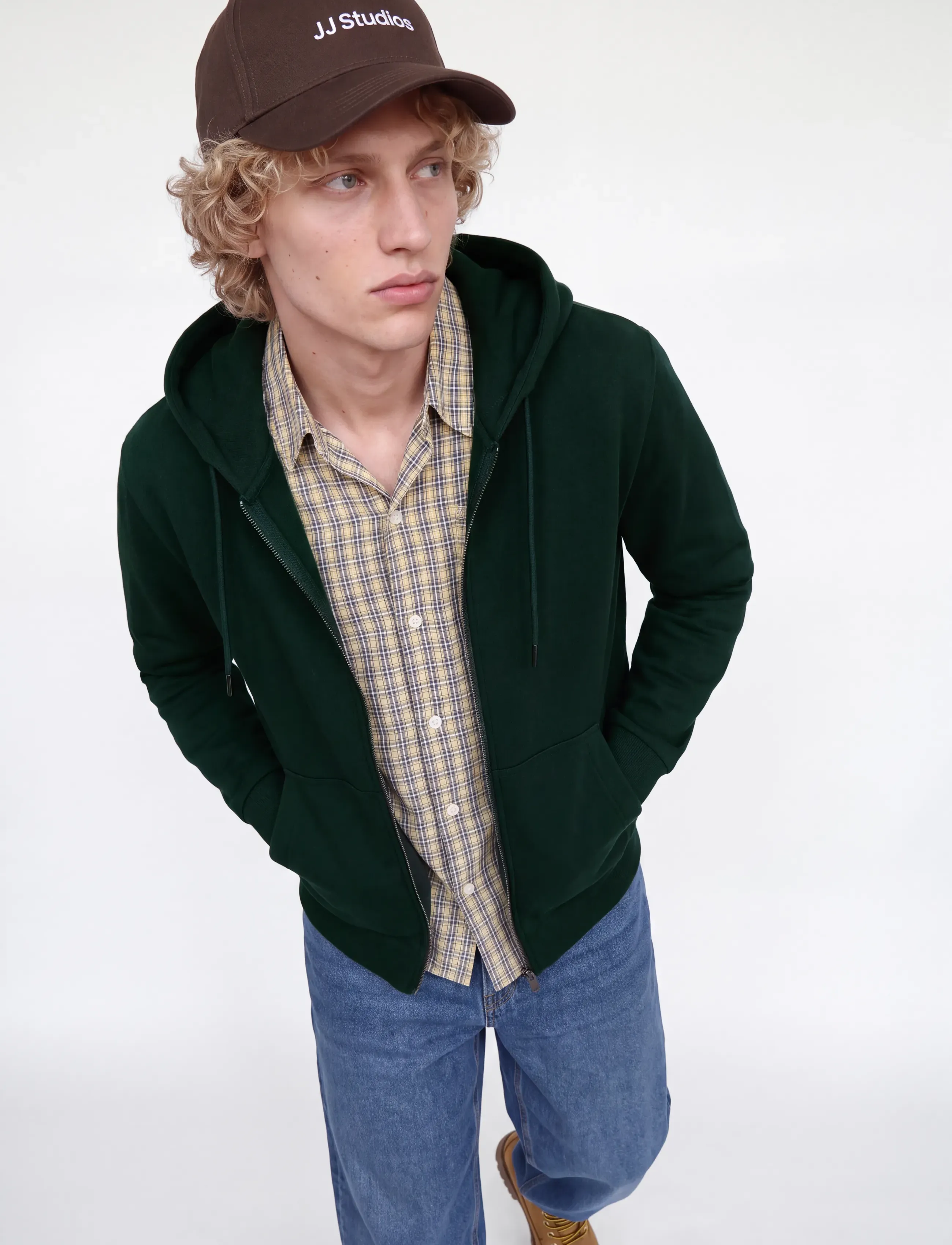 Jack & Jones - JJEBRADLEY SWEAT ZIP HOOD NOOS - kapuutsiga pusad - scarab - 4