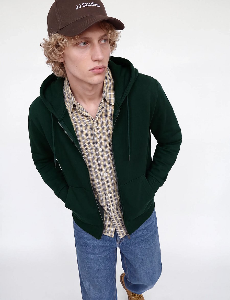 Jack & Jones - JJEBRADLEY SWEAT ZIP HOOD NOOS - kapuutsiga pusad - scarab - 4