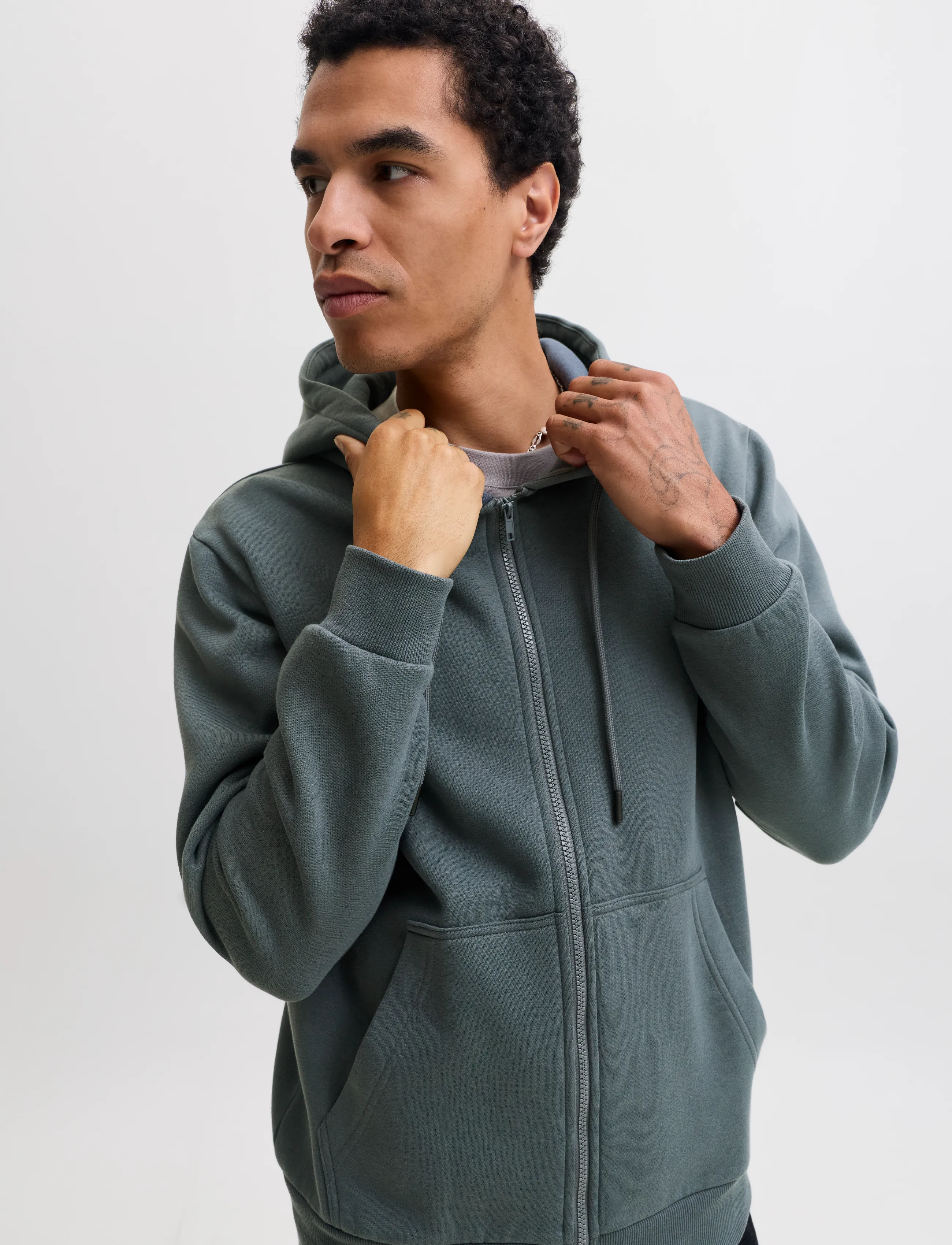 Jack & Jones - JJEBRADLEY SWEAT ZIP HOOD NOOS - kapuzenpullover - turbulence - 5