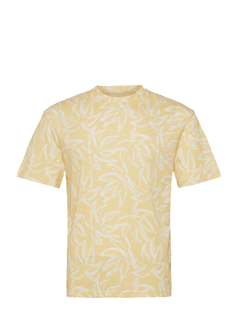 Jack & Jones - JORLAFAYETTE AOP TEE SS CREW NECK LN - kortærmede t-shirts - italian straw - 0