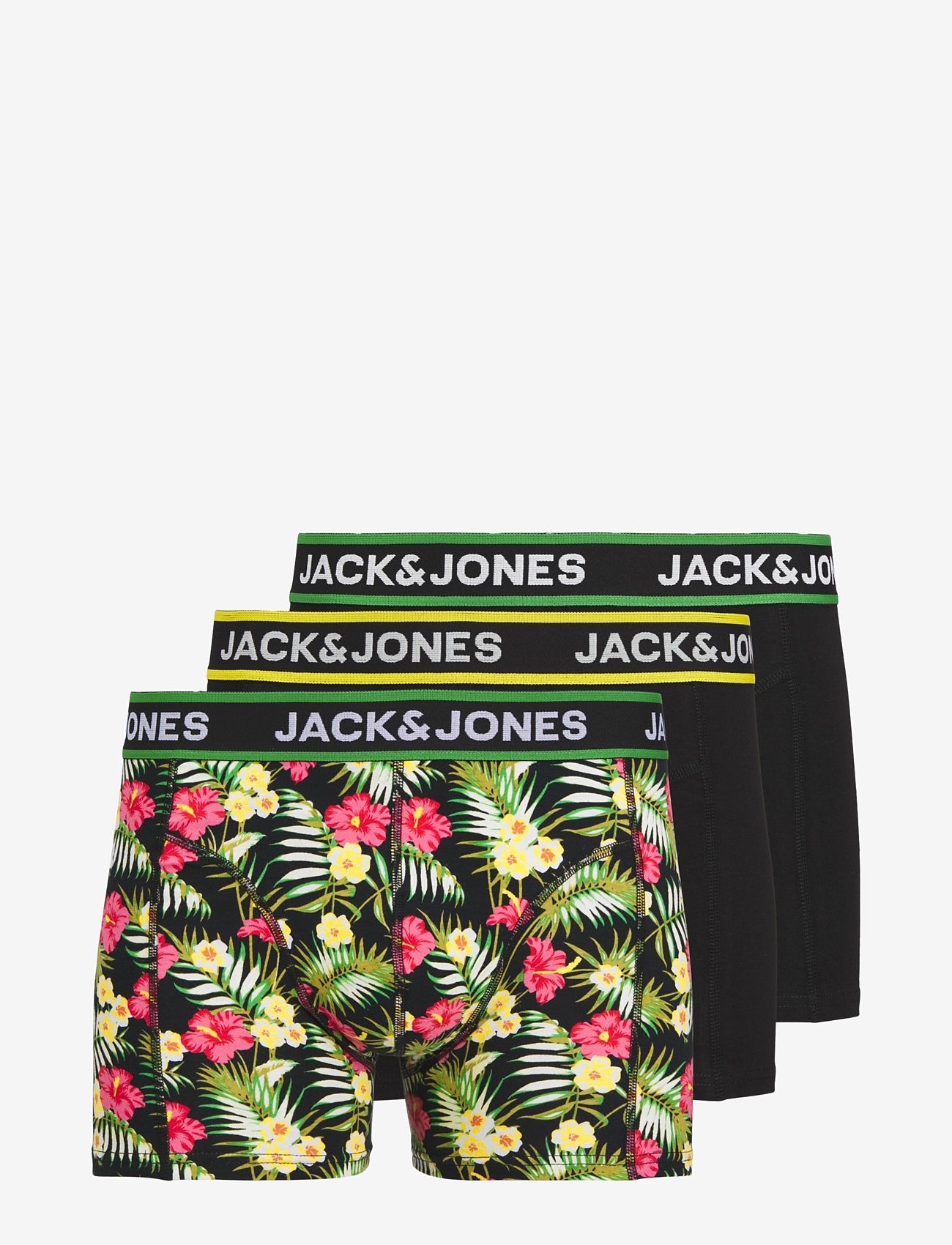 Jack & Jones - JACPINK FLOWERS TRUNKS 3 PACK SN - lowest prices - black - 0