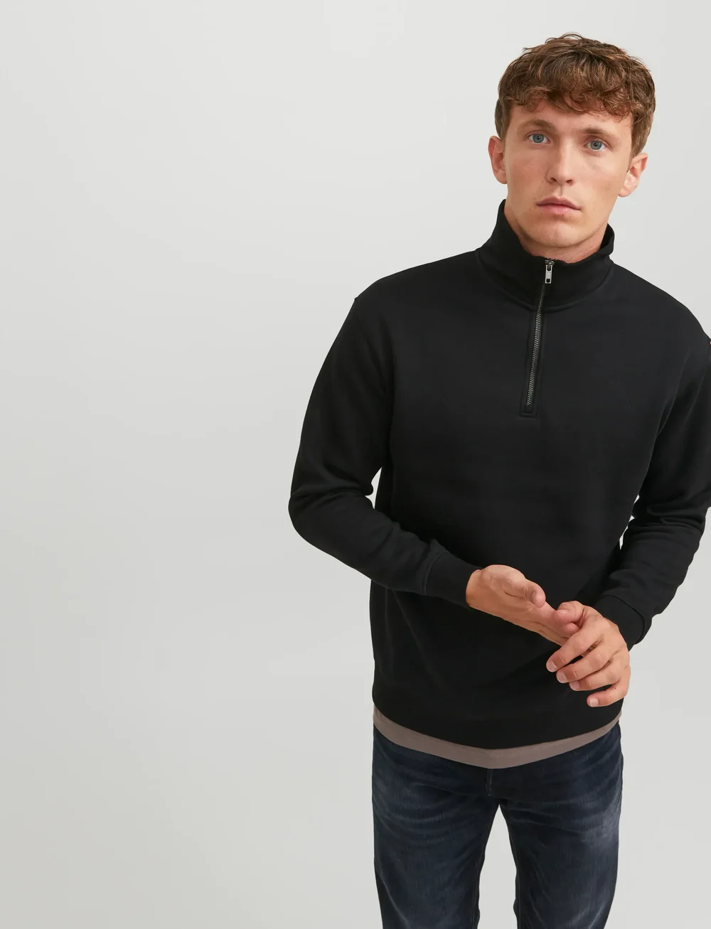 Jack & Jones - JJEBRADLEY SWEAT HALF ZIP NOOS - kollektionen - black - 3
