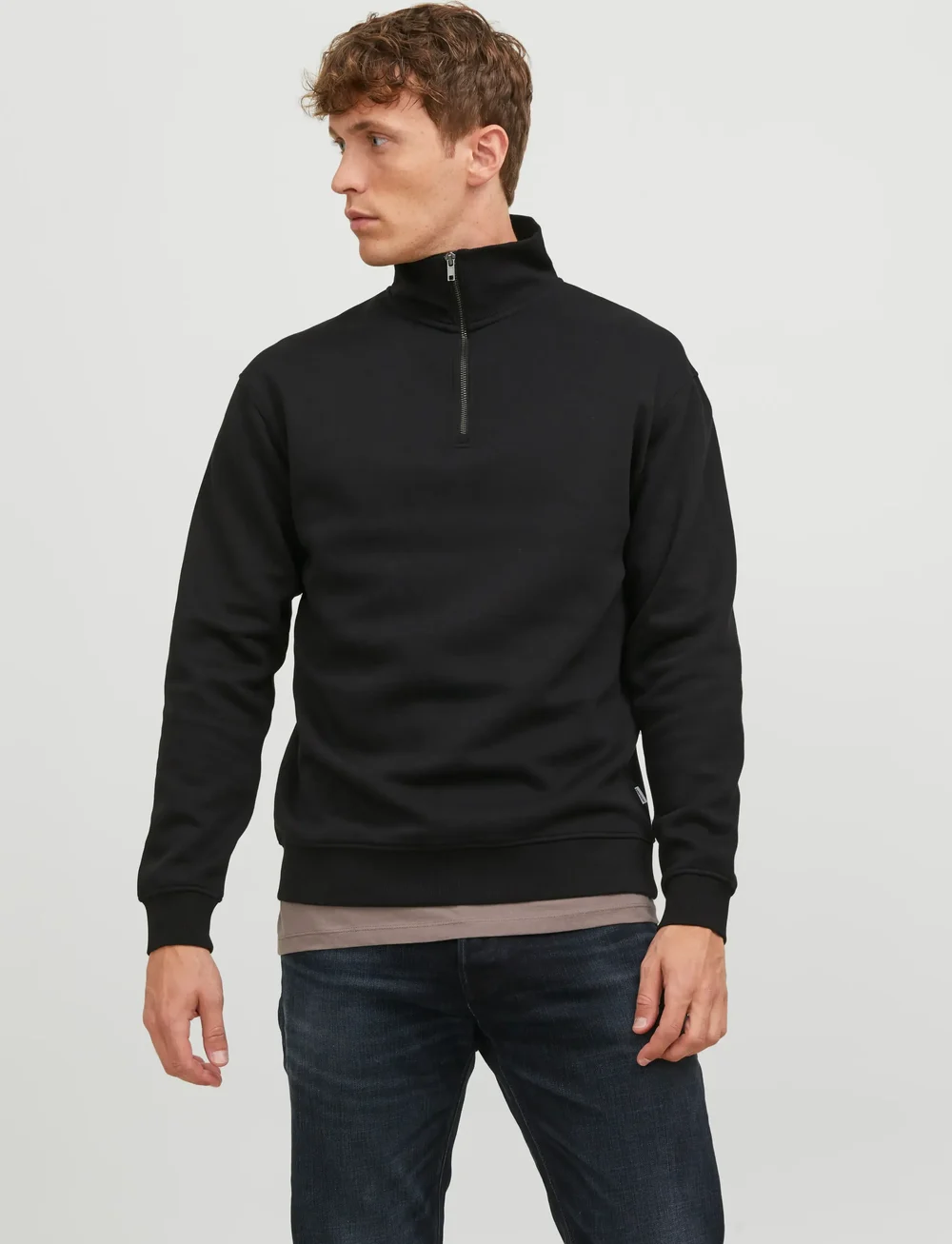 Jack & Jones - JJEBRADLEY SWEAT HALF ZIP NOOS - kollektionen - black - 4