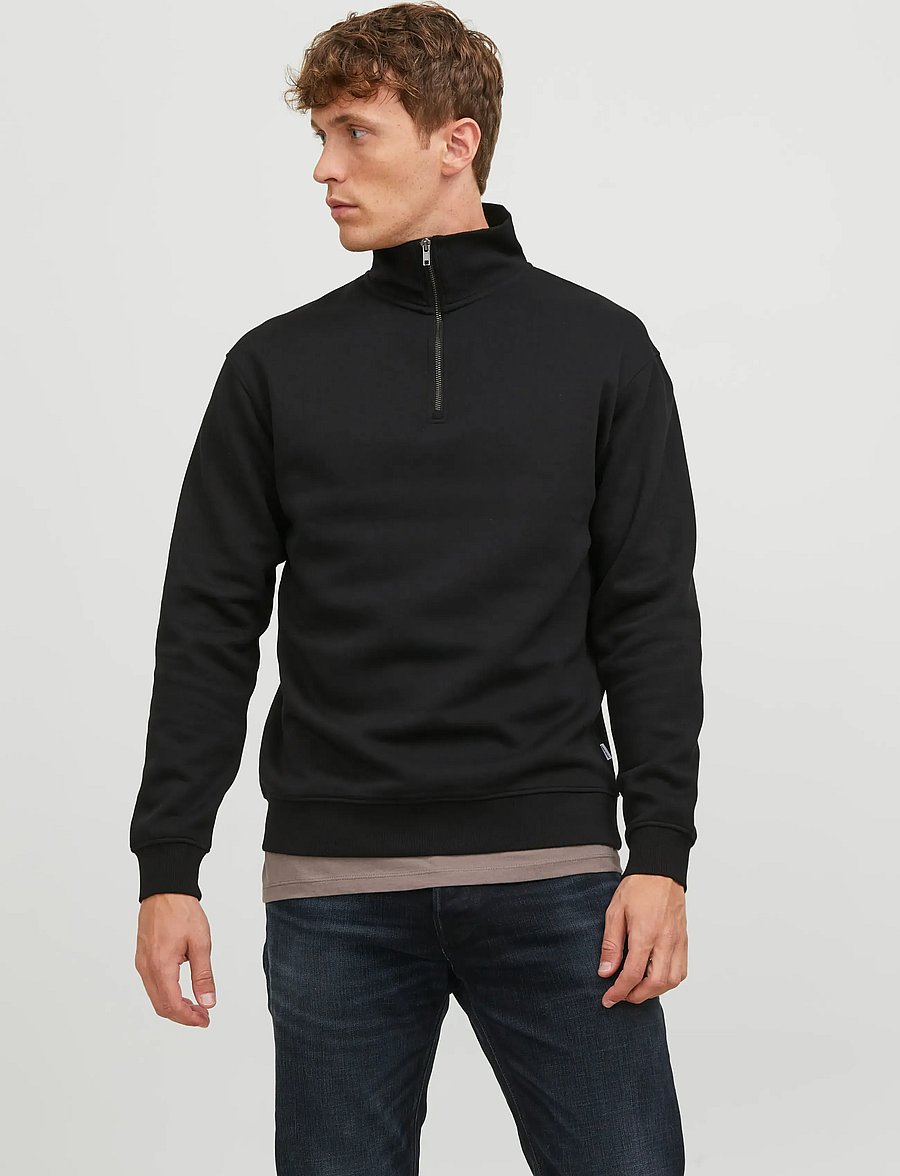 Jack & Jones - JJEBRADLEY SWEAT HALF ZIP NOOS - urlaubsfavoriten - black - 5