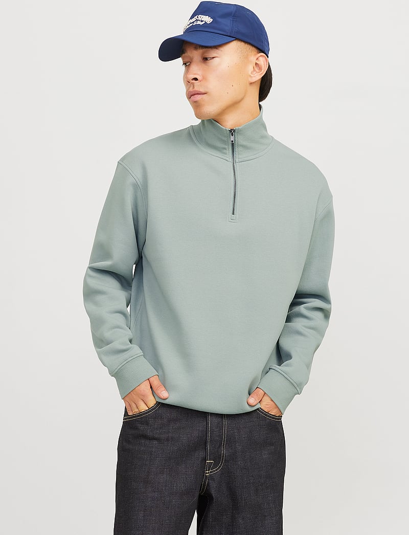 Jack & Jones - JJEBRADLEY SWEAT HALF ZIP NOOS - feriefavoritter - iceberg green - 0