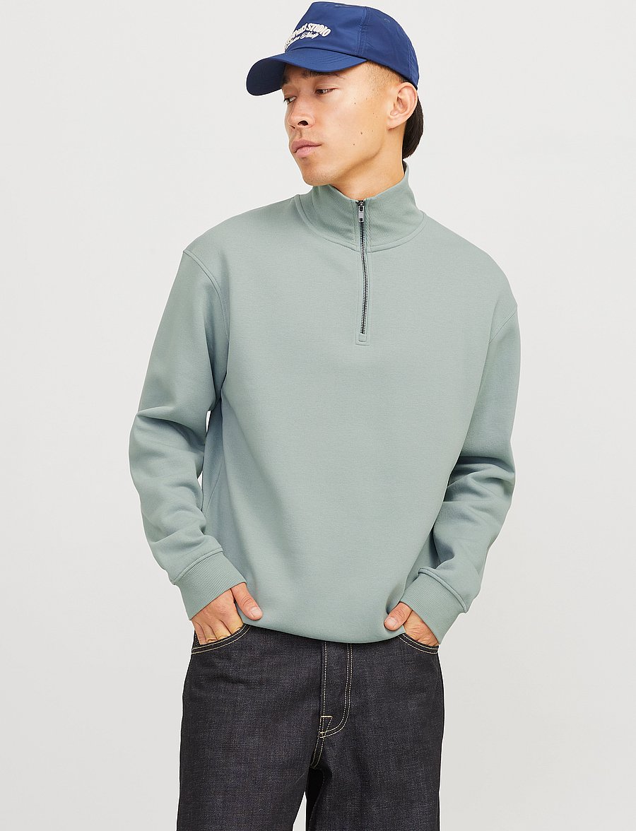 Jack & Jones - JJEBRADLEY SWEAT HALF ZIP NOOS - urlaubsfavoriten - iceberg green - 0