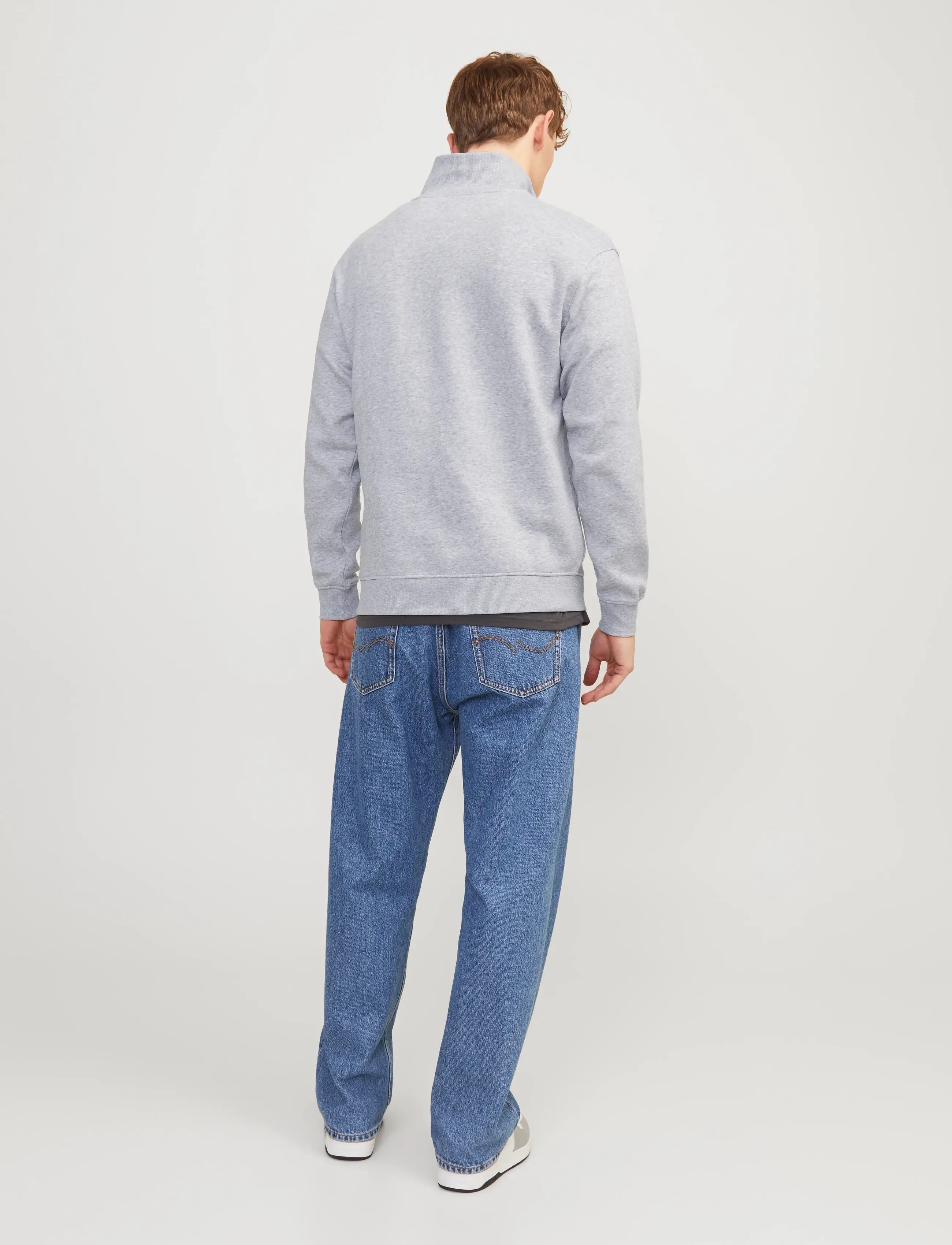 Jack & Jones - JJEBRADLEY SWEAT HALF ZIP NOOS - vacation essentials - light grey melange - 2