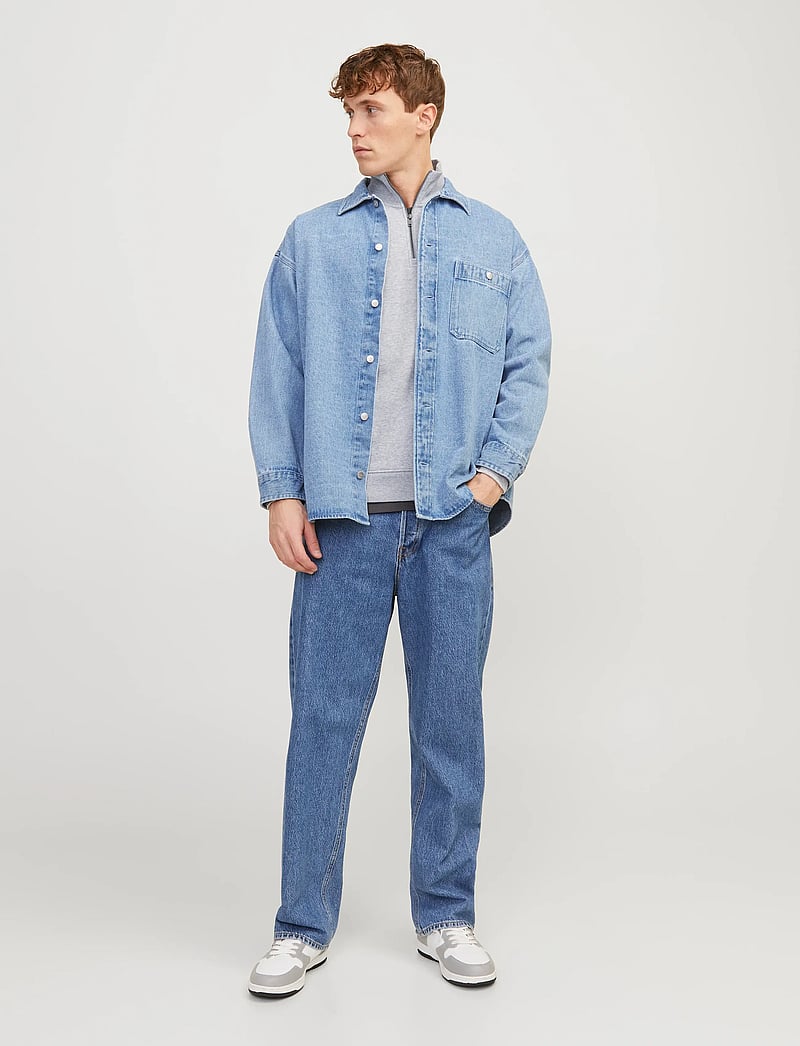 Jack & Jones - JJEBRADLEY SWEAT HALF ZIP NOOS - urlaubsfavoriten - light grey melange - 3
