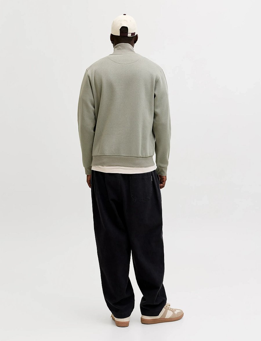 Jack & Jones - JJEBRADLEY SWEAT HALF ZIP NOOS - puhkuse põhitooted - vetiver - 3