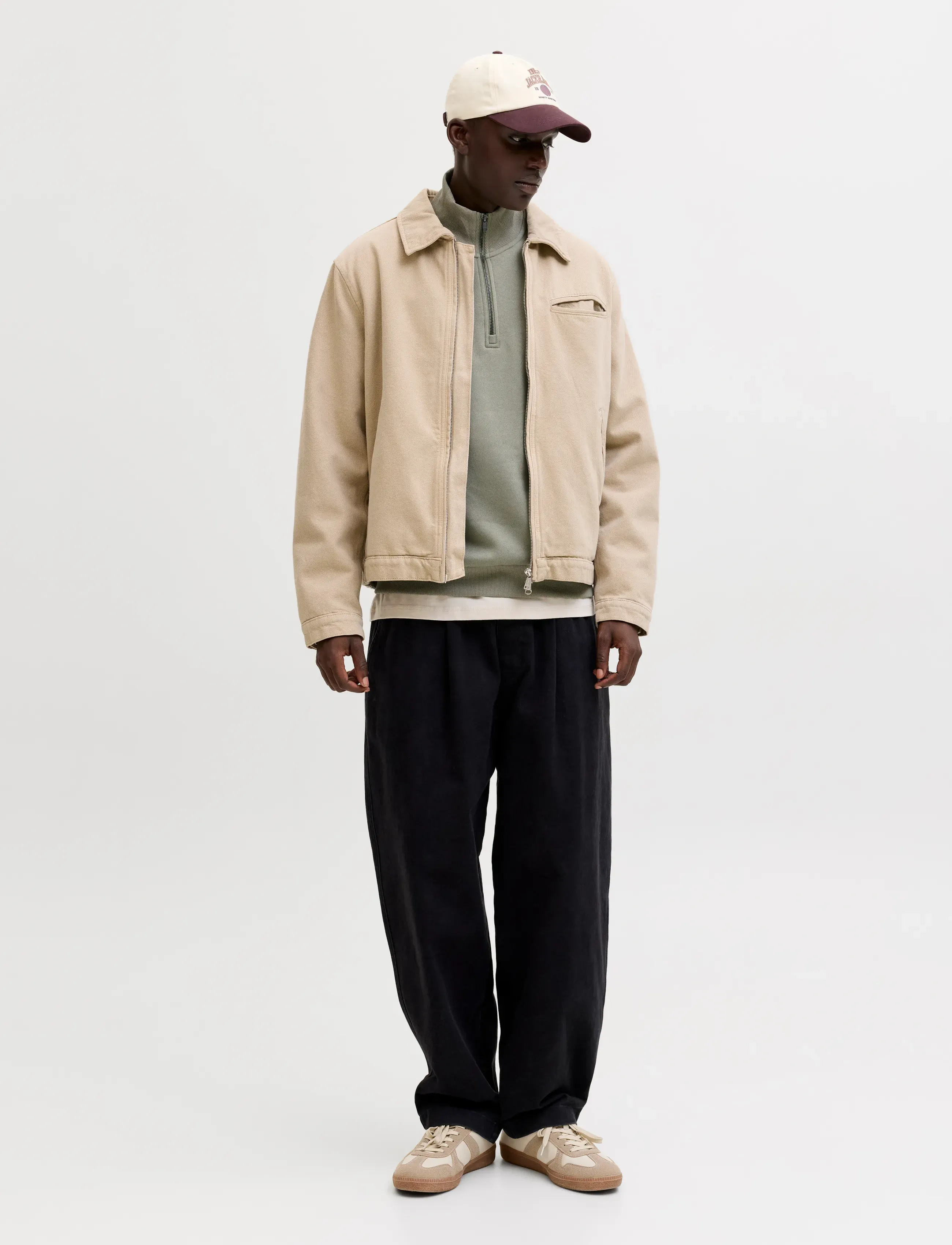 Jack & Jones - JJEBRADLEY SWEAT HALF ZIP NOOS - puhkuse põhitooted - vetiver - 4