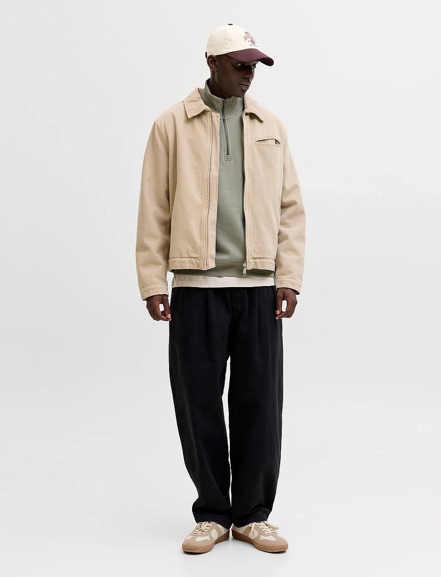 Jack & Jones - JJEBRADLEY SWEAT HALF ZIP NOOS - puhkuse põhitooted - vetiver - 4