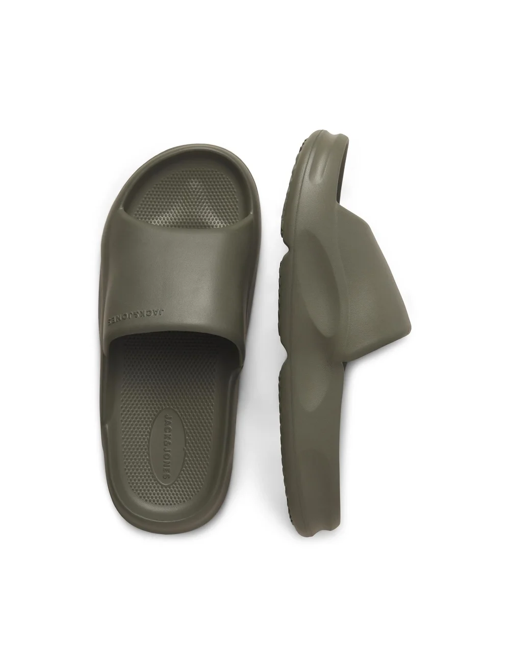 Jack & Jones - JFWSTATUS MOULDED SLIDER NOOS - badesandaler - olive night - 3