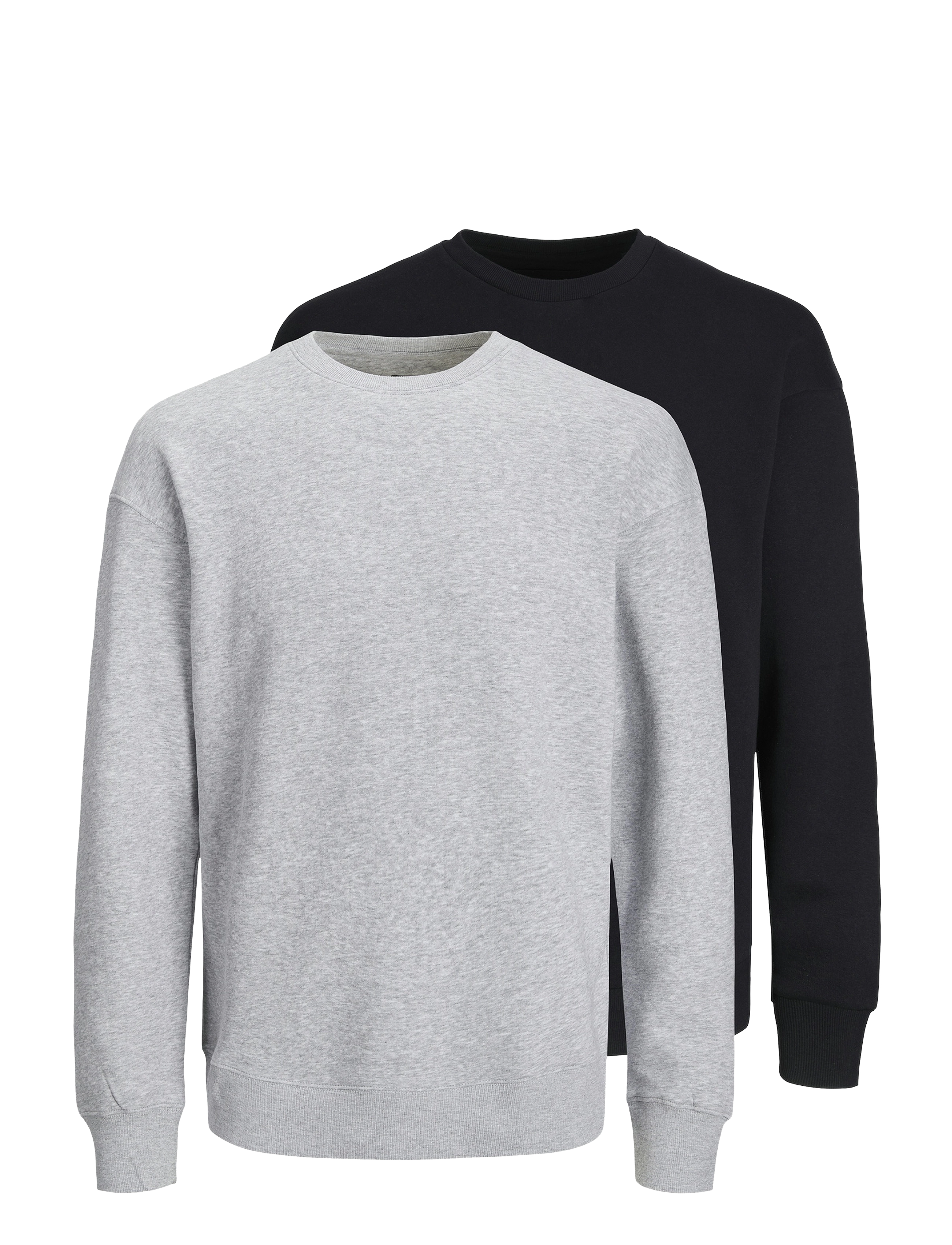 Jack & Jones JJEBRADLEY SWEAT CREW 2PK MP - Uus - BLACK / grey