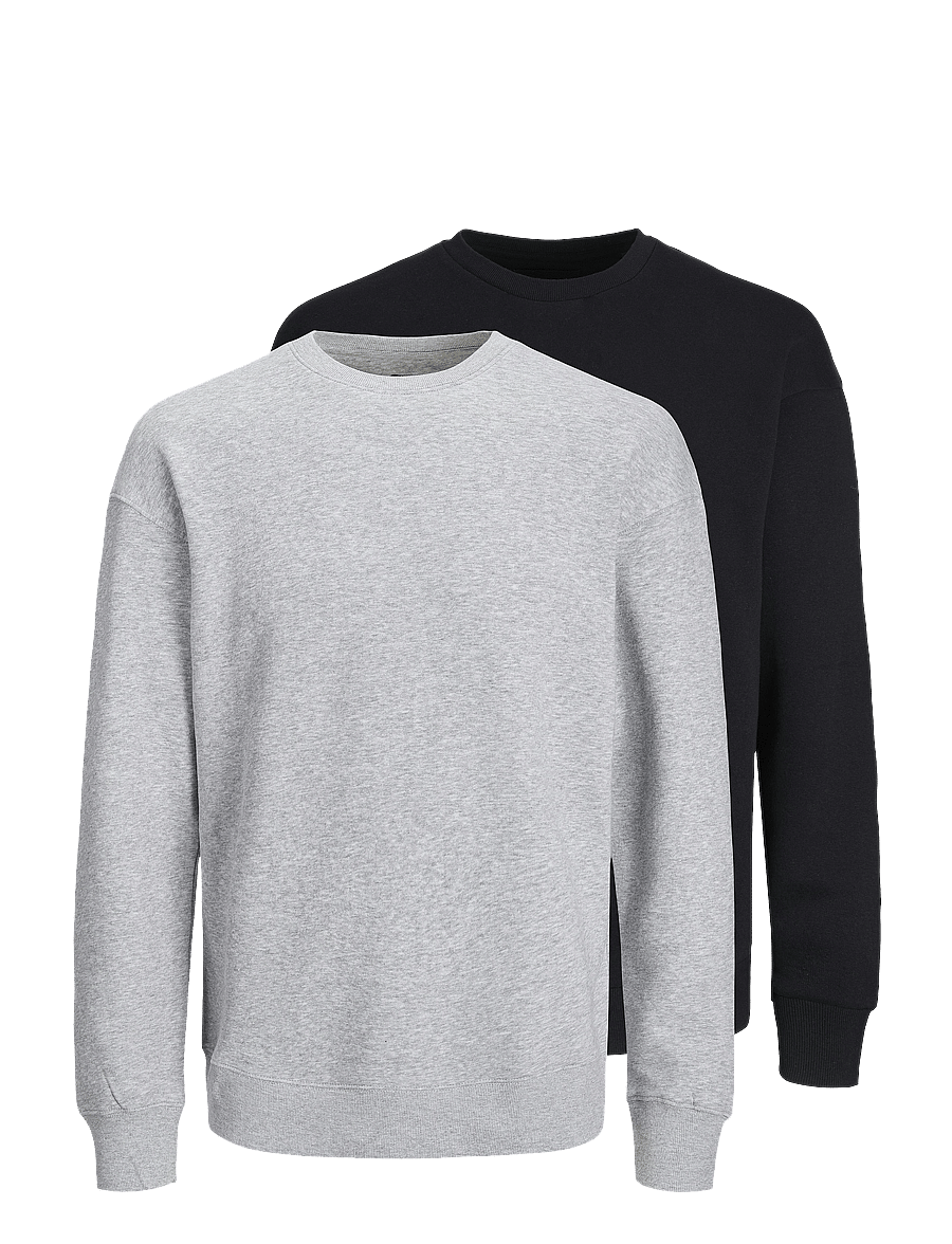 Jack & Jones - JJEBRADLEY SWEAT CREW 2PK MP - dressipluusid - black - 0