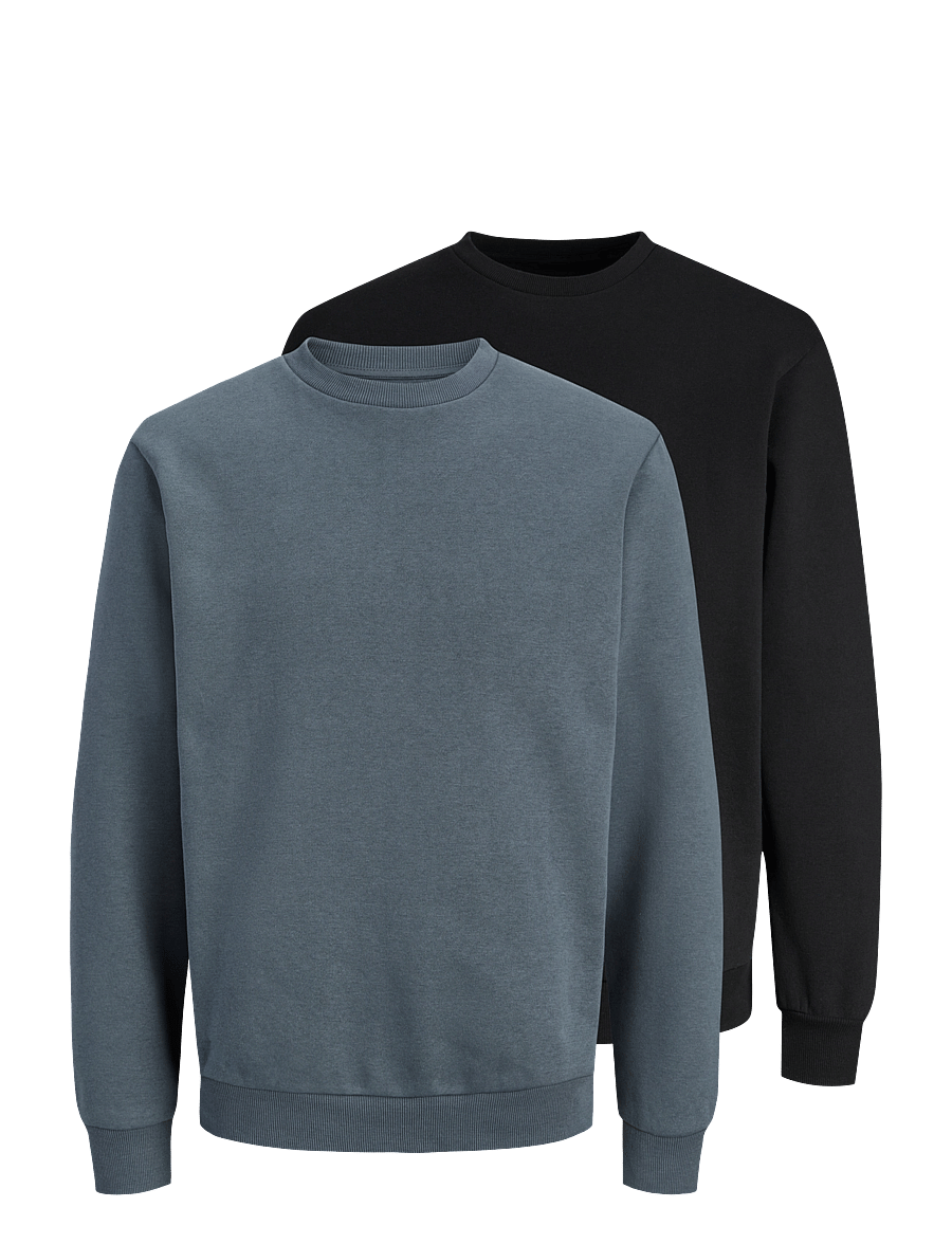 Jack & Jones - JJEBRADLEY SWEAT CREW 2PK MP - collections - black - 0