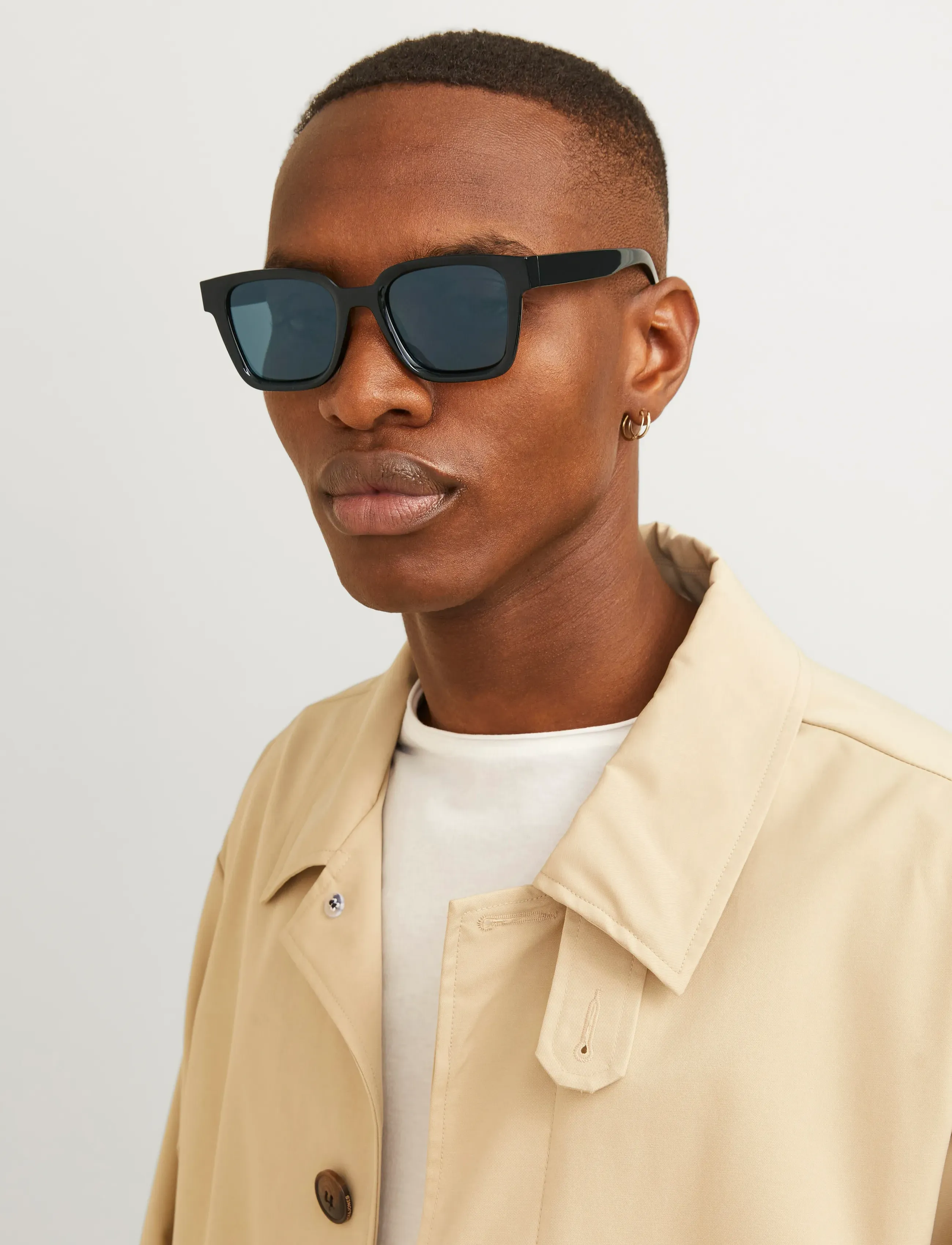 Jack & Jones Jacpontus Sunglasses Noos, One Size, Black, Solbriller > Wayfarer-Solbriller Med D-Stel, Herre