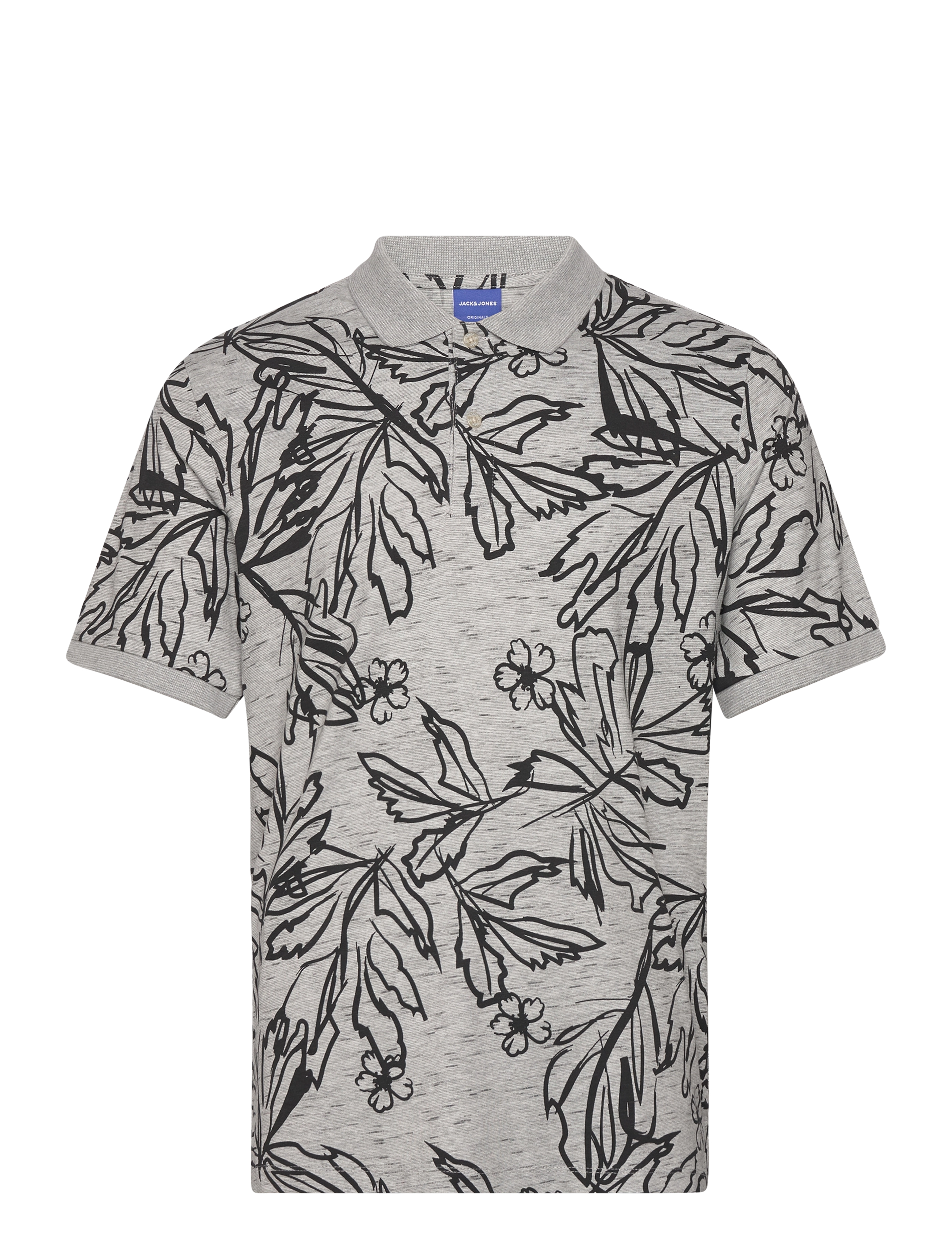 Jack & Jones JORLAFAYETTE AOP SS POLO - Poloer - CLOUD DANCER / grey