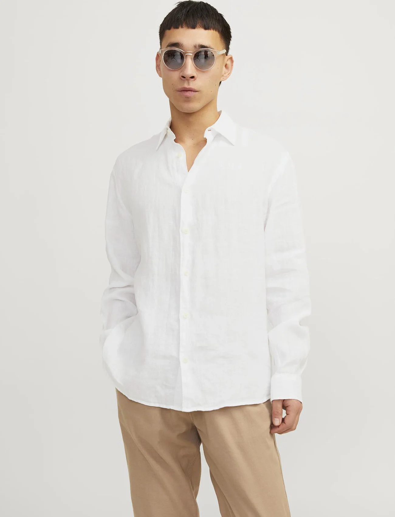 Jack & Jones - JPRCCLAWRENCE LINEN SHIRT L/S SN - linen shirts - bright white - 0