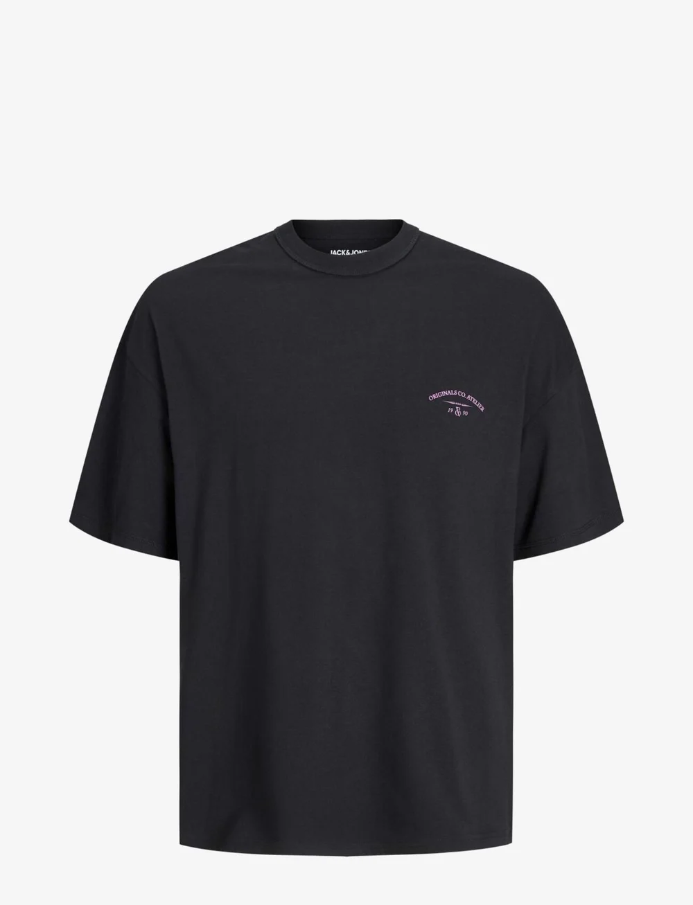 Jack & Jones - JORSANTORINI GRAPHIC TEE SS CREW NECK SN - short-sleeved t-shirts - black - 1