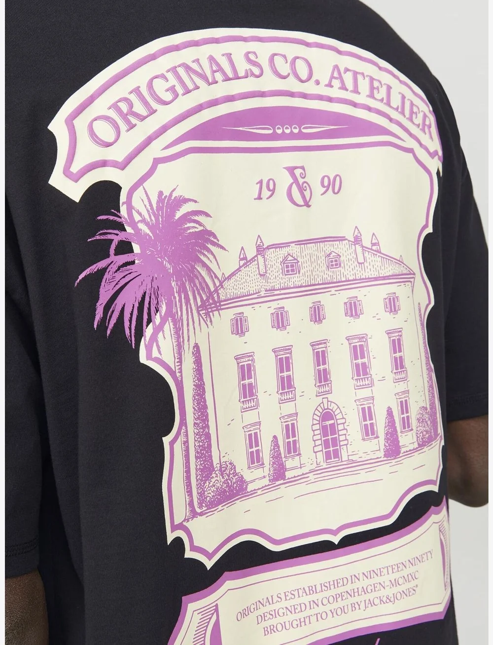 Jack & Jones - JORSANTORINI GRAPHIC TEE SS CREW NECK SN - short-sleeved t-shirts - black - 4