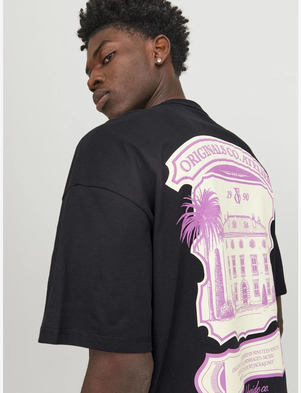 Jack & Jones - JORSANTORINI GRAPHIC TEE SS CREW NECK SN - short-sleeved t-shirts - black - 5