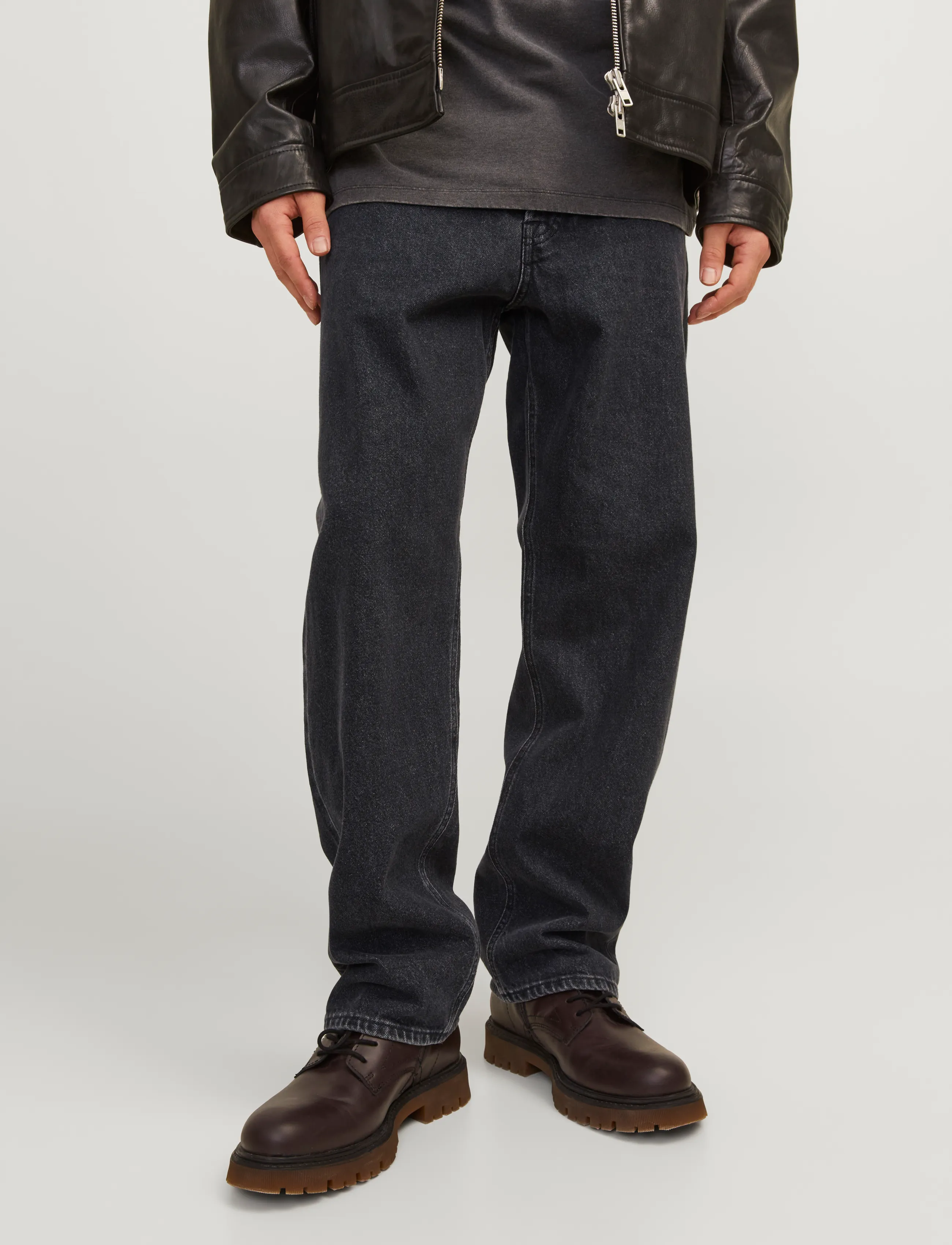 Jack & Jones JJIEDDIE JJBASIC SQ 737 NOOS - Riided - BLACK DENIM / black