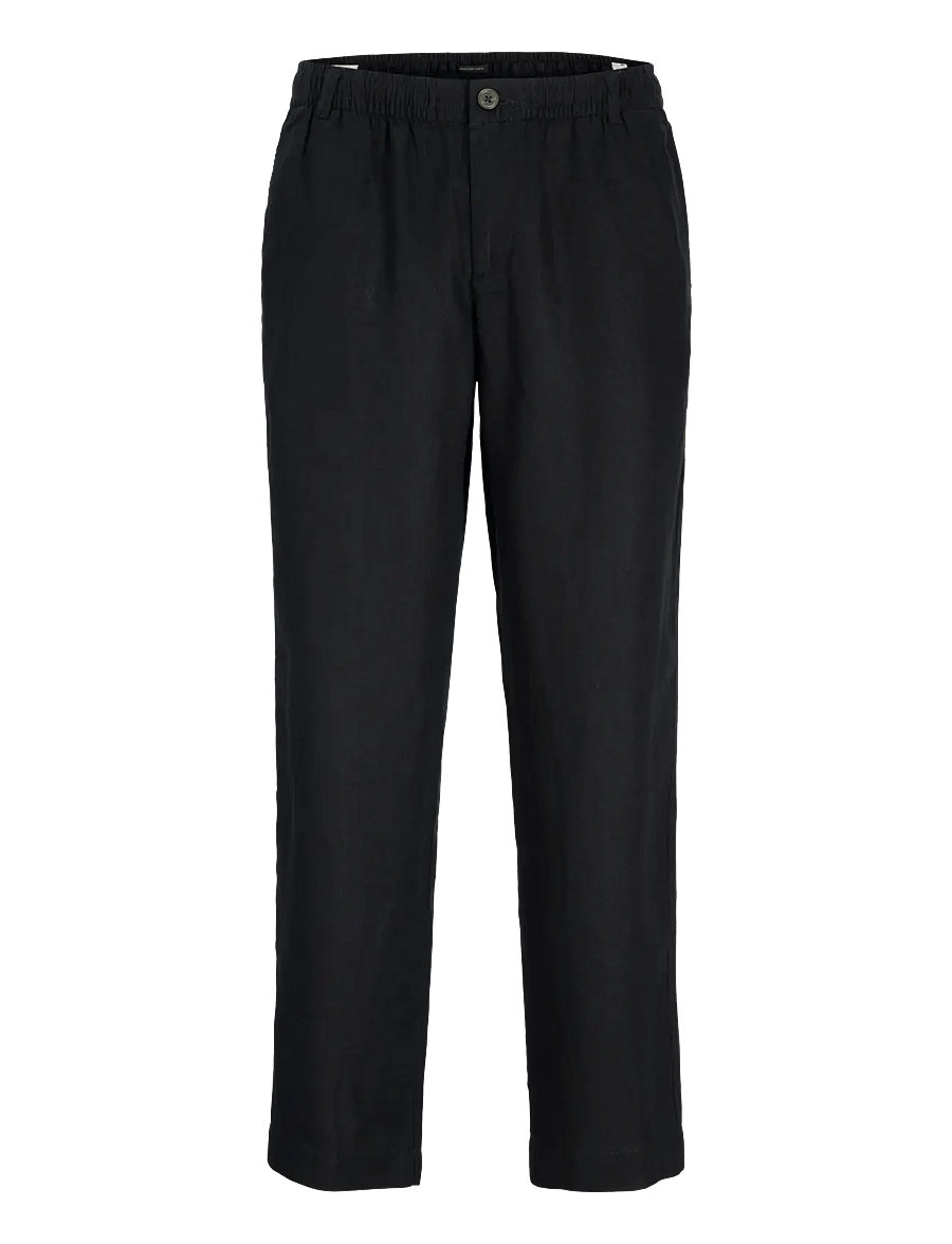 Jack & Jones - JPSTKARL LAWRENCE LINEN CHINO SN - leinenhosen - black - 1