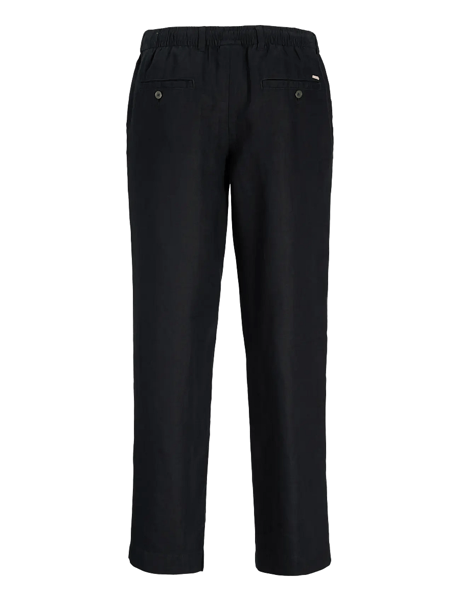 Jack & Jones - JPSTKARL LAWRENCE LINEN CHINO SN - leinenhosen - black - 2