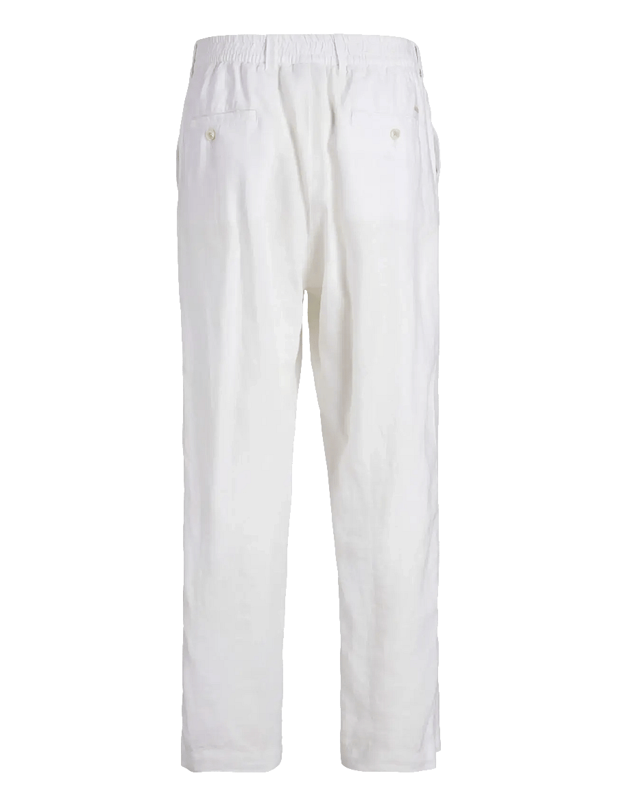 Jack & Jones - JPSTKARL LAWRENCE LINEN CHINO SN - hørbukser - bright white - 2