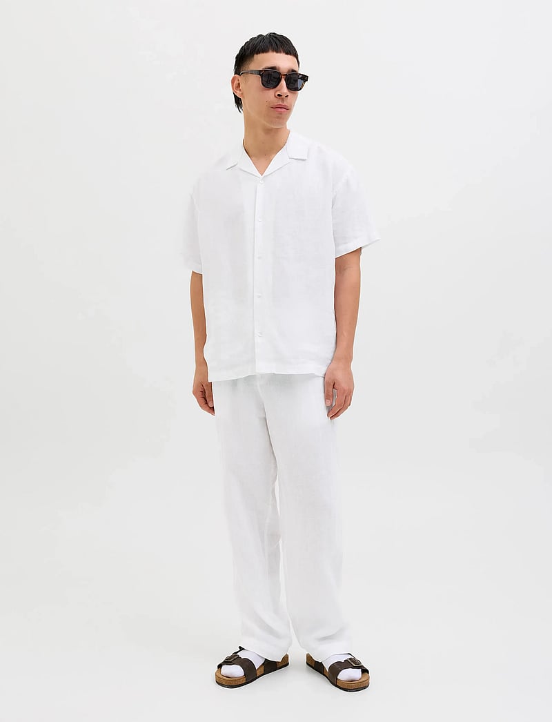 Jack & Jones - JPSTKARL LAWRENCE LINEN CHINO SN - leinenhosen - bright white - 4