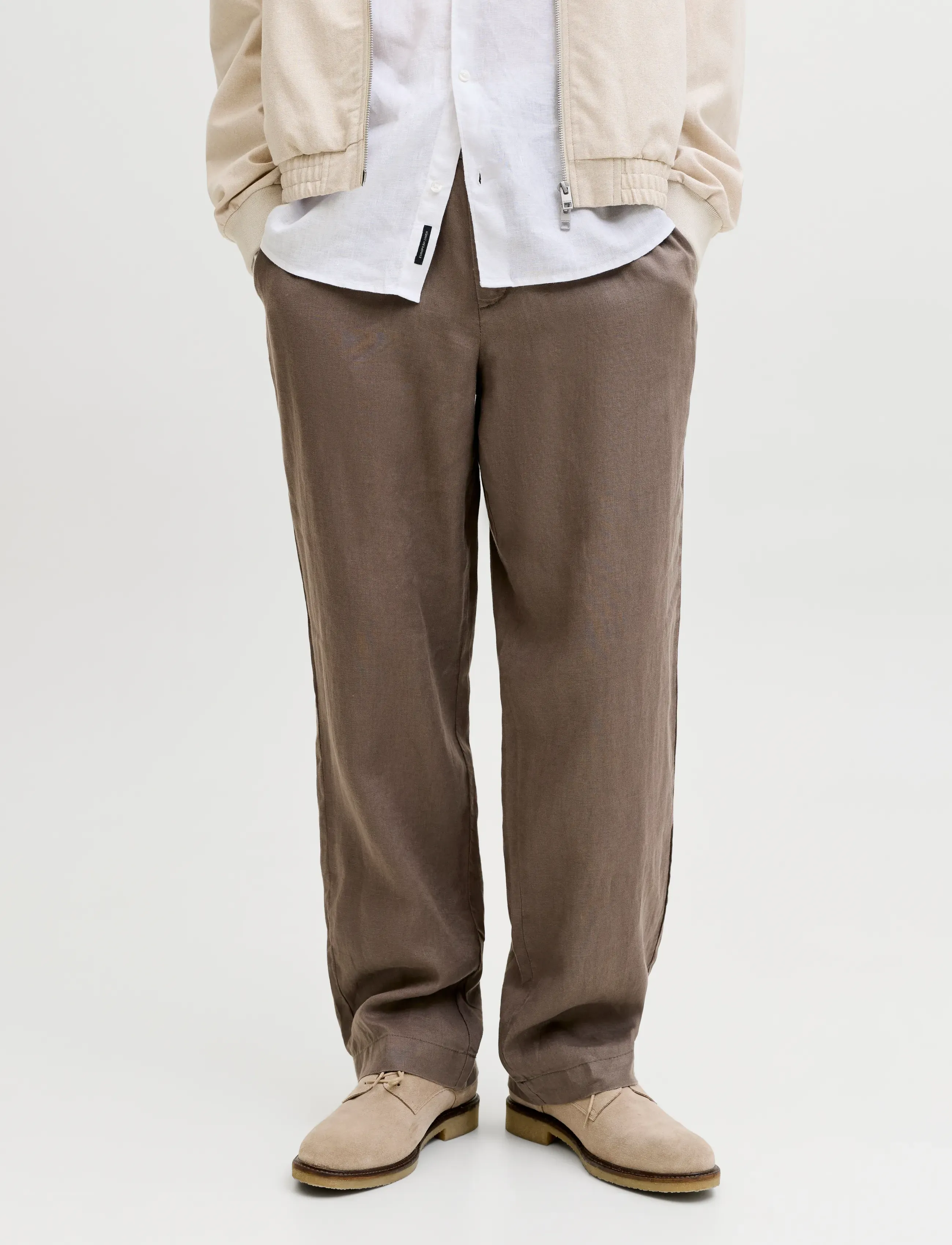 Jack & Jones JPSTKARL LAWRENCE LINEN CHINO SN - Tänavastiil - MOREL / brown
