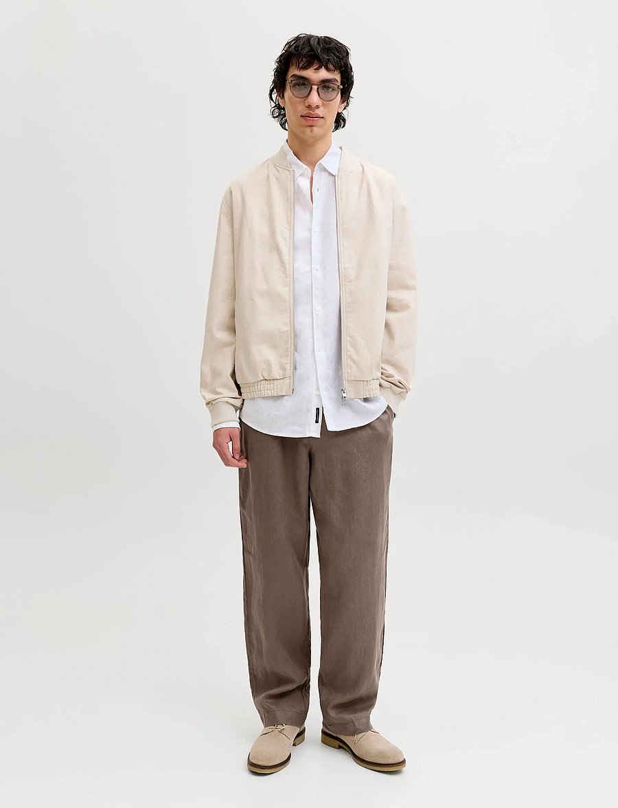 Jack & Jones - JPSTKARL LAWRENCE LINEN CHINO SN - hørbukser - morel - 4