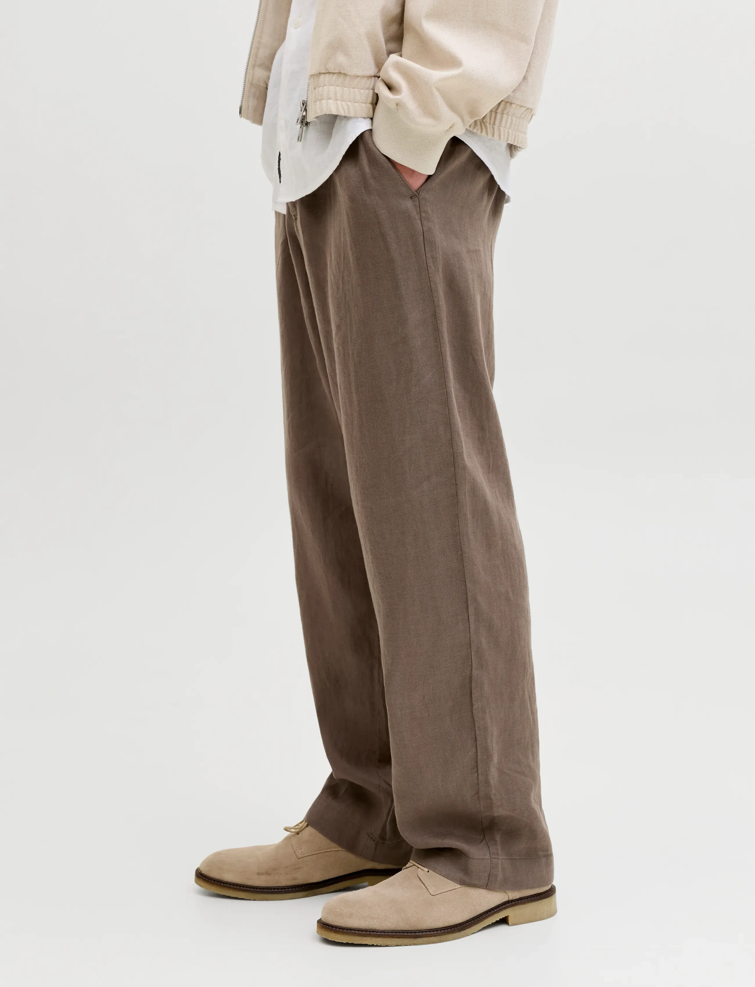 Jack & Jones - JPSTKARL LAWRENCE LINEN CHINO SN - hørbukser - morel - 5