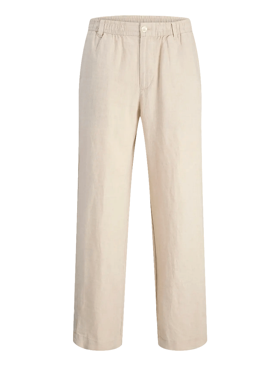 Jack & Jones - JPSTKARL LAWRENCE LINEN CHINO SN - leinenhosen - silver lining - 1