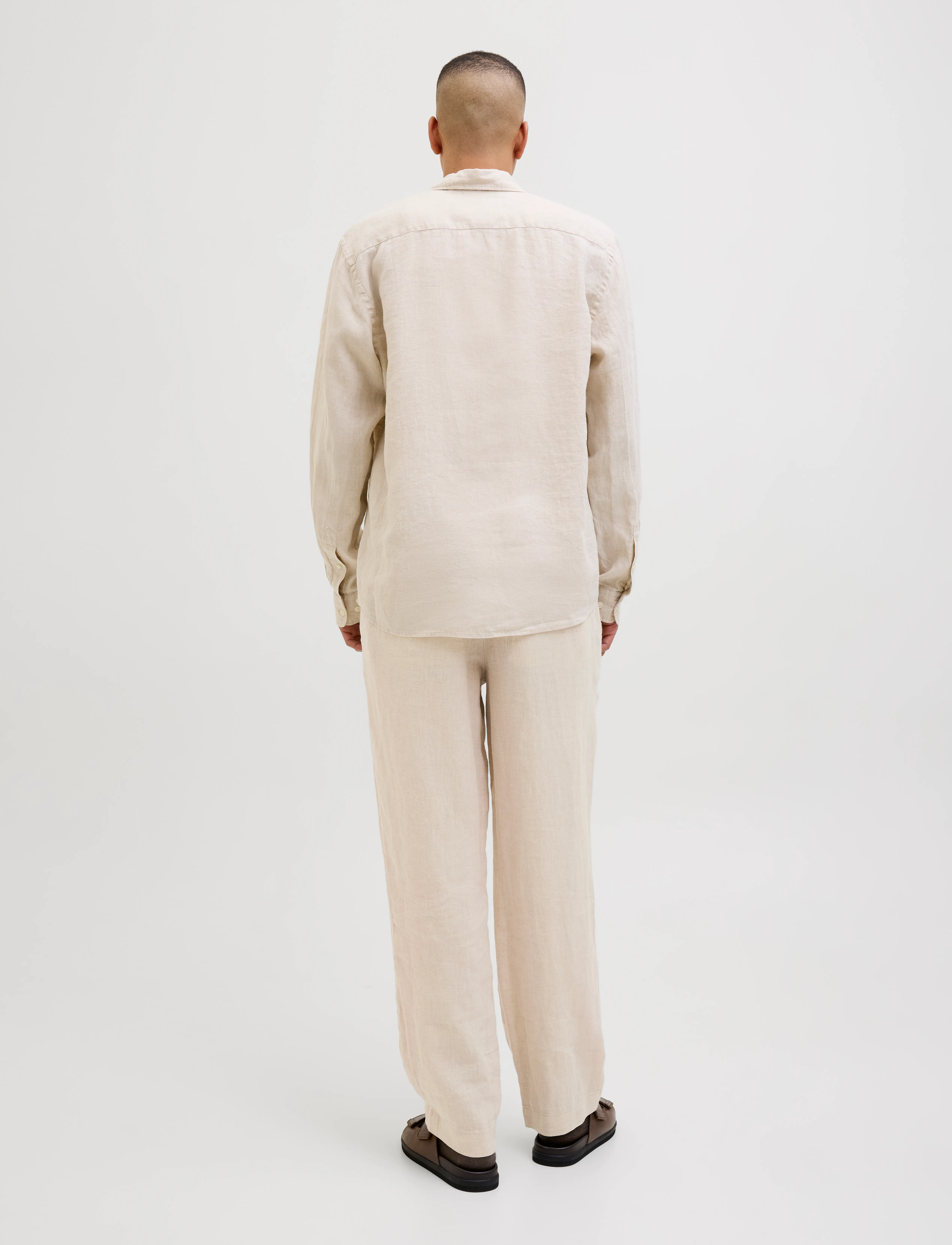 Jack & Jones - JPSTKARL LAWRENCE LINEN CHINO SN - leinenhosen - silver lining - 3