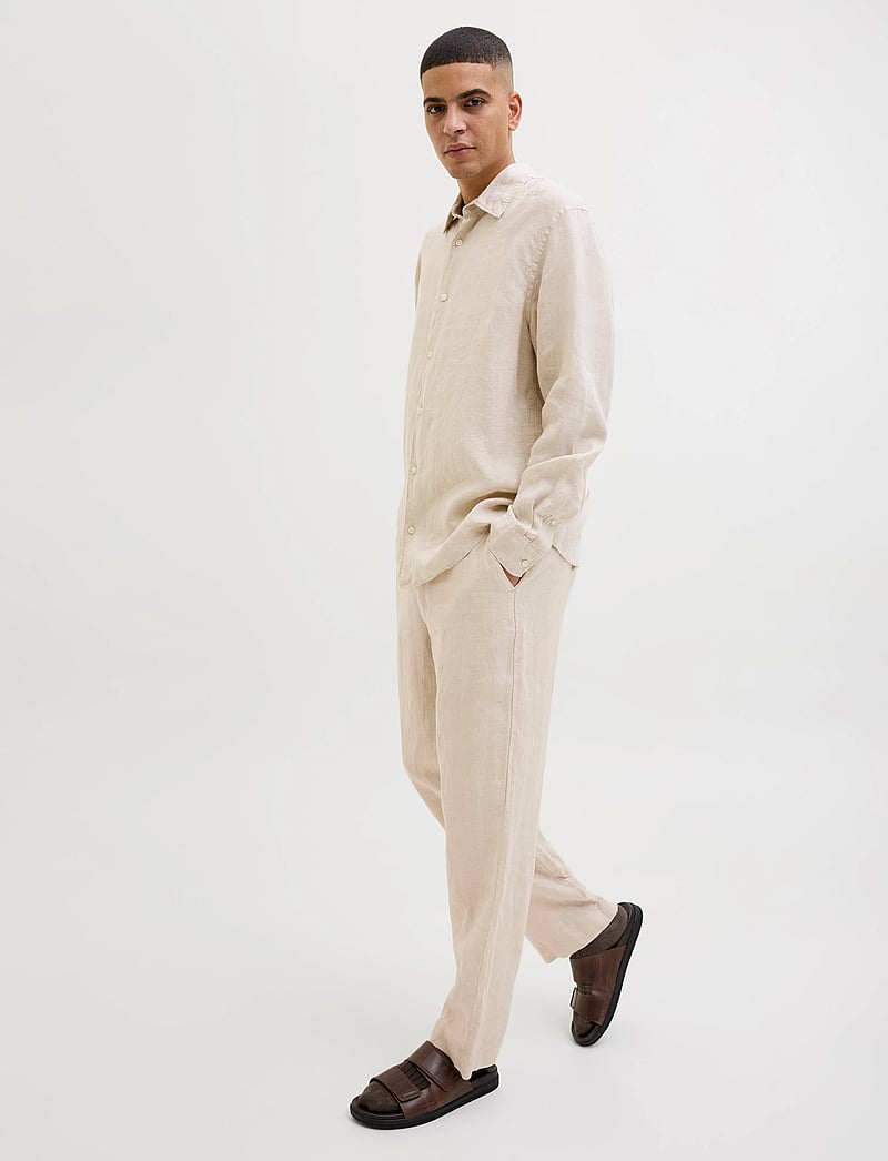 Jack & Jones - JPSTKARL LAWRENCE LINEN CHINO SN - linased püksid - silver lining - 4