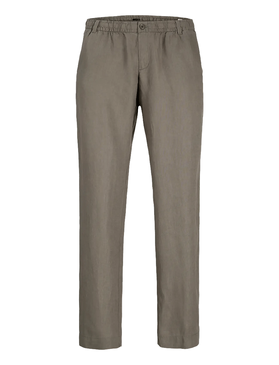 Jack & Jones - JPSTKARL LAWRENCE LINEN CHINO SN - hørbukser - smokey olive - 1