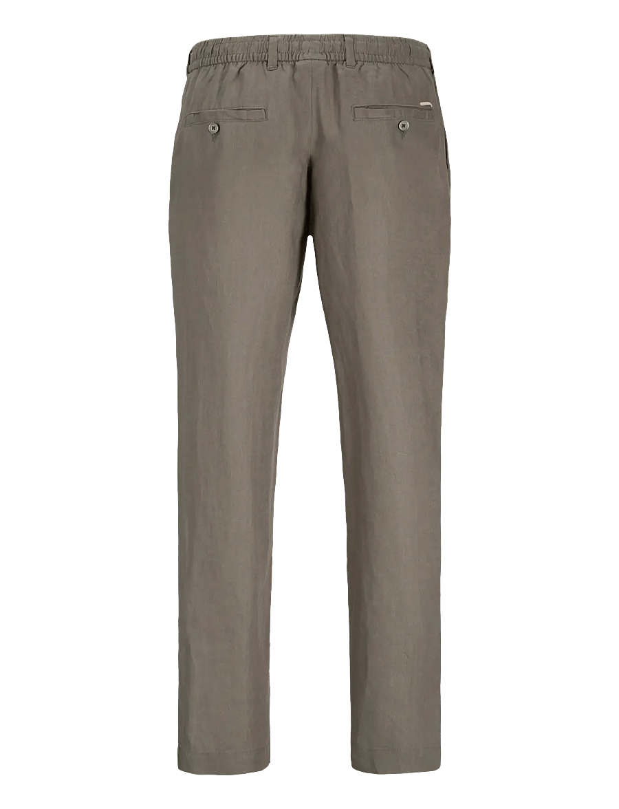 Jack & Jones - JPSTKARL LAWRENCE LINEN CHINO SN - hørbukser - smokey olive - 2