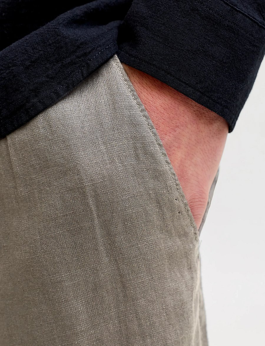 Jack & Jones - JPSTKARL LAWRENCE LINEN CHINO SN - hørbukser - smokey olive - 5