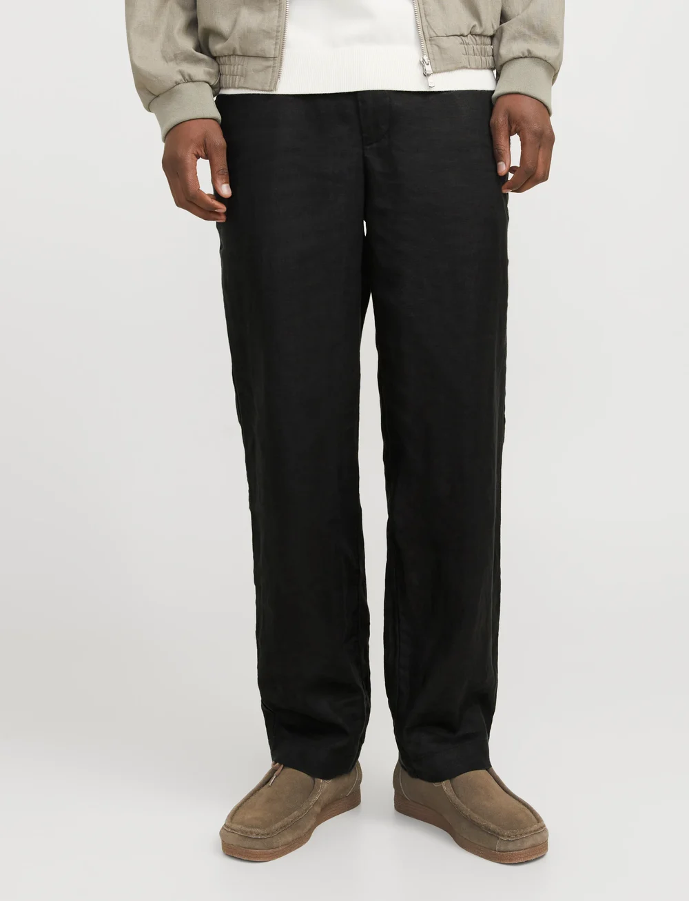 Jack & Jones - JPSTKARL JJLAWRENCE LINEN CHINO SN - hørbukser - tap shoe - 0