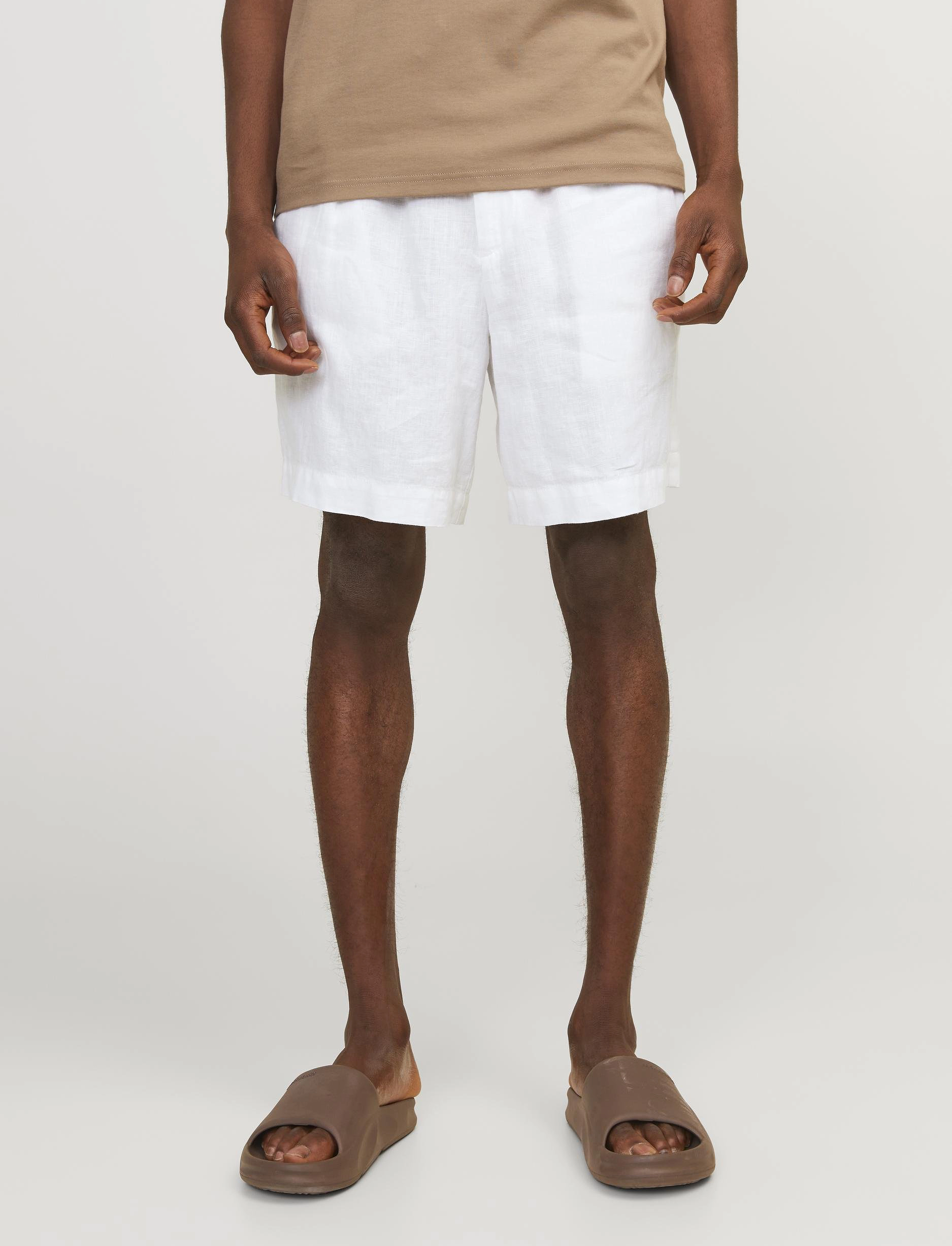 Jack & Jones JPSTBILL LAWRENCE LINEN SHORTS SRT LN - Kollektionen - BRIGHT WHITE / white