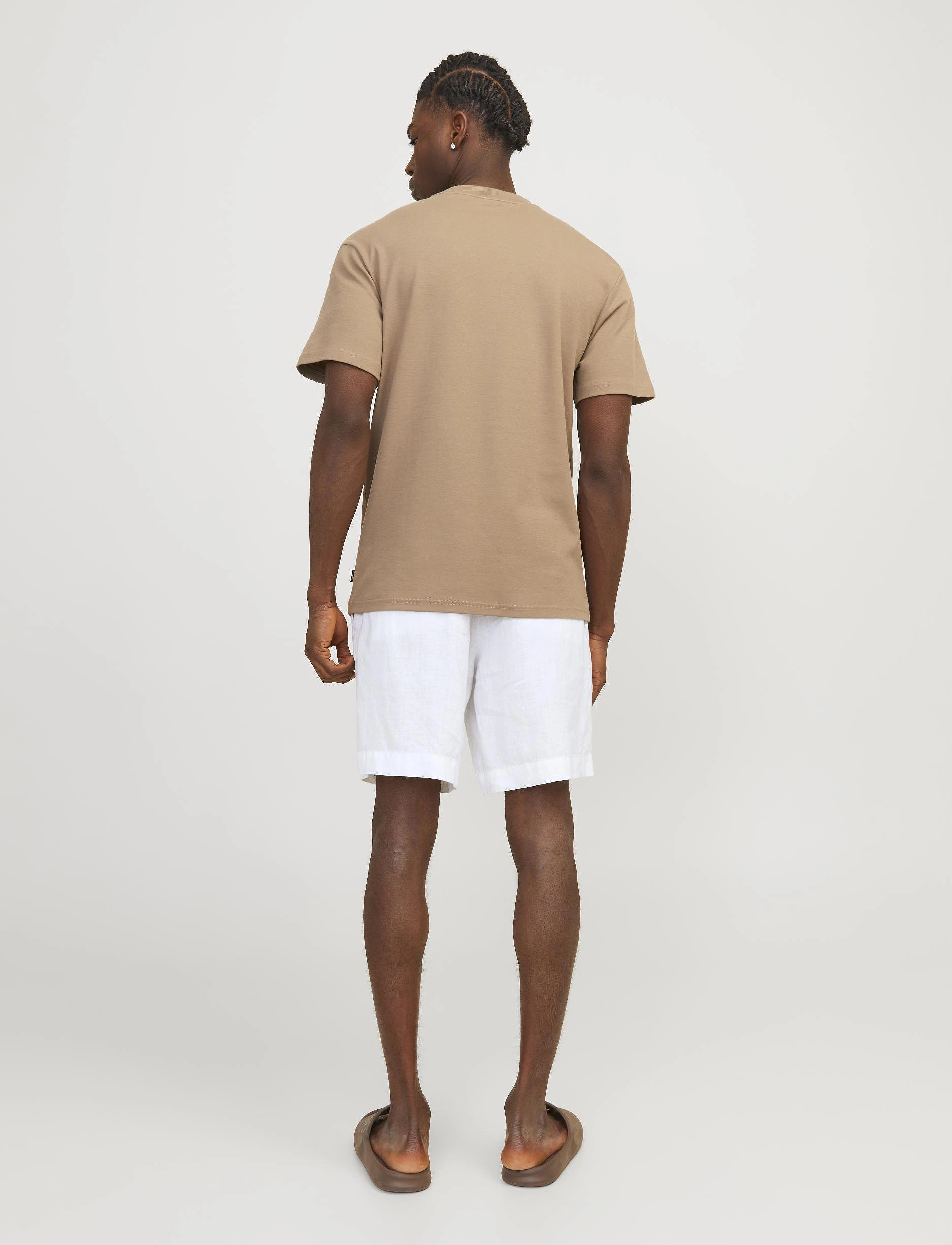Jack & Jones - JPSTBILL LAWRENCE LINEN SHORTS SRT LN - linased lühikesed püksid - bright white - 3
