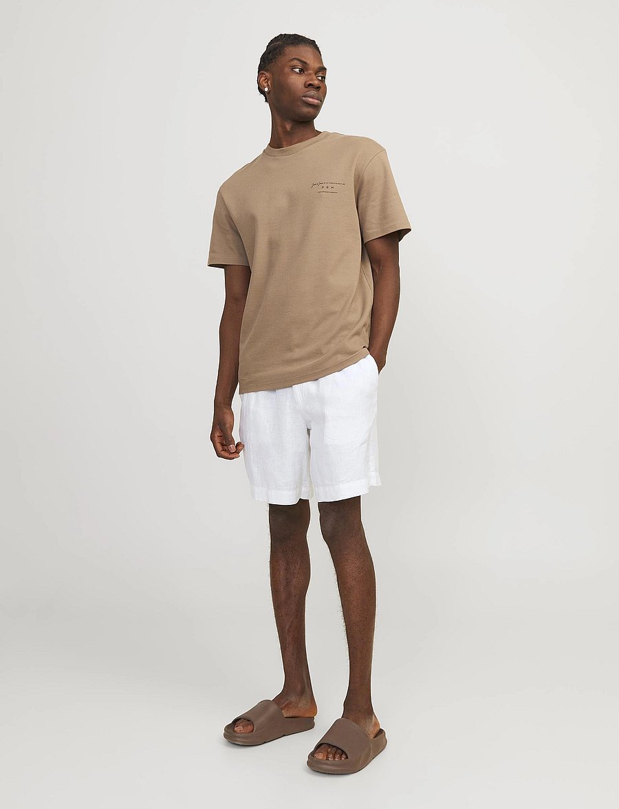 Jack & Jones - JPSTBILL LAWRENCE LINEN SHORTS SRT LN - leinen-shorts - bright white - 4